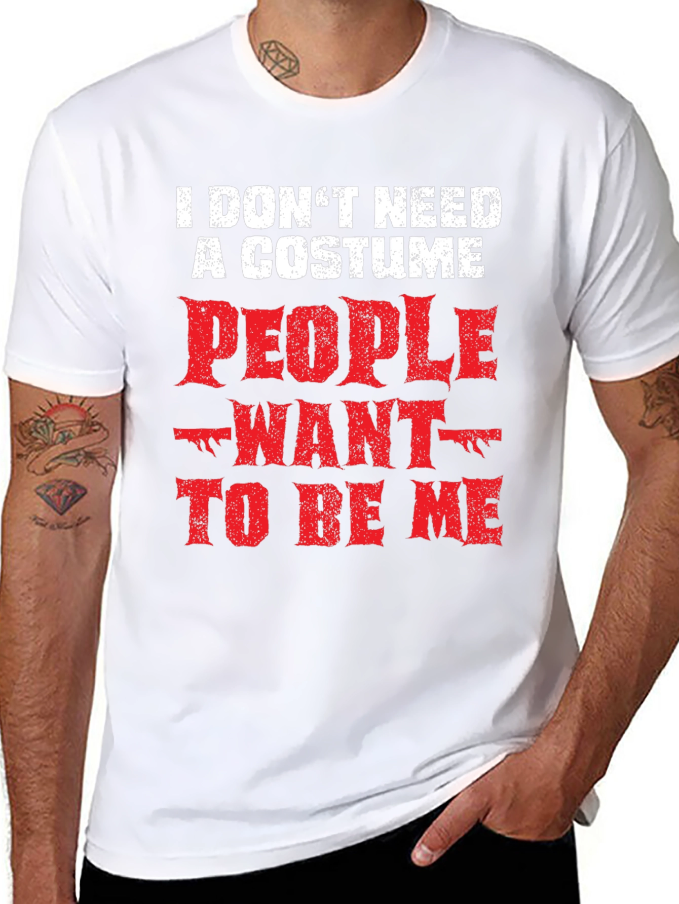 Black Funny "I Don't Need a Costume" Graphic Tee view 8