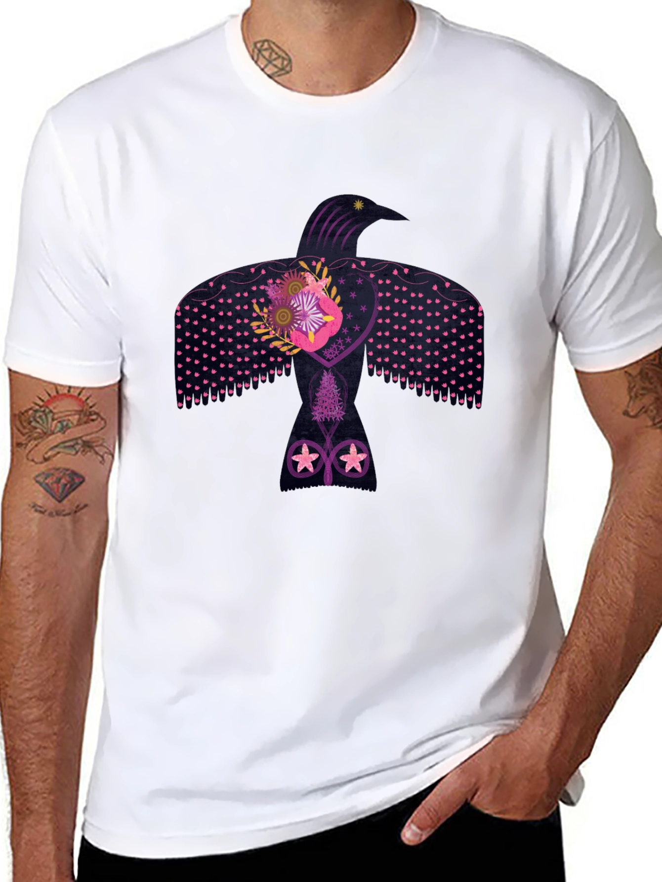 Black Raven Graphic Tee - Artistic Design view 8