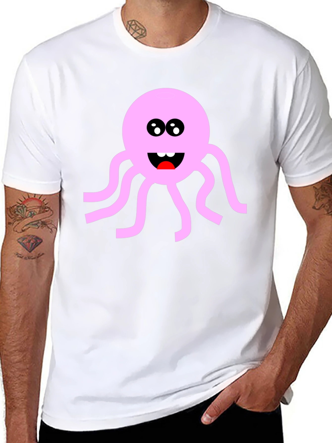 Black Pink Octopus Graphic T-Shirt - Fun & Unique! view 8
