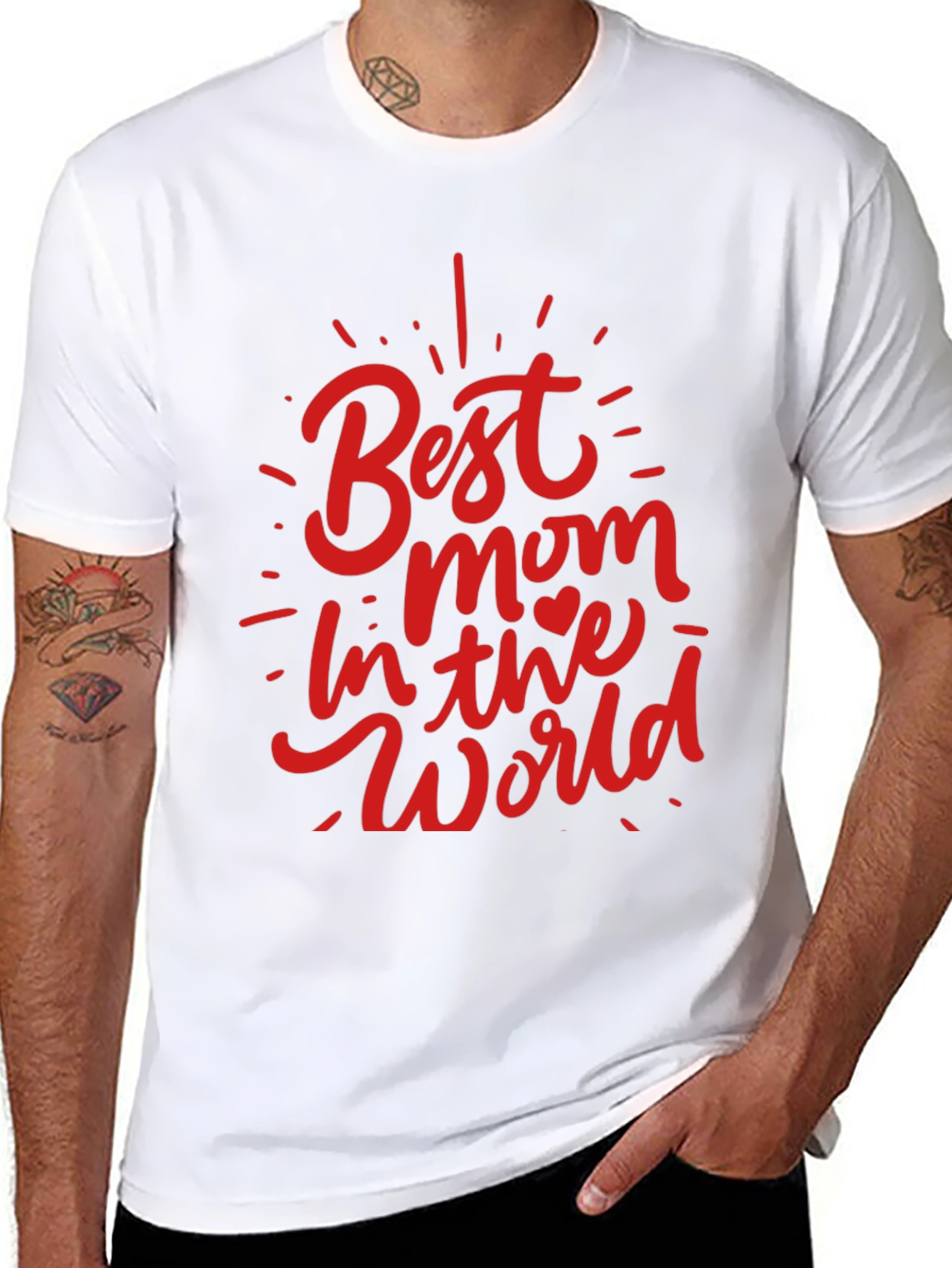 Black Best Mom in the World Graphic Tee view 8