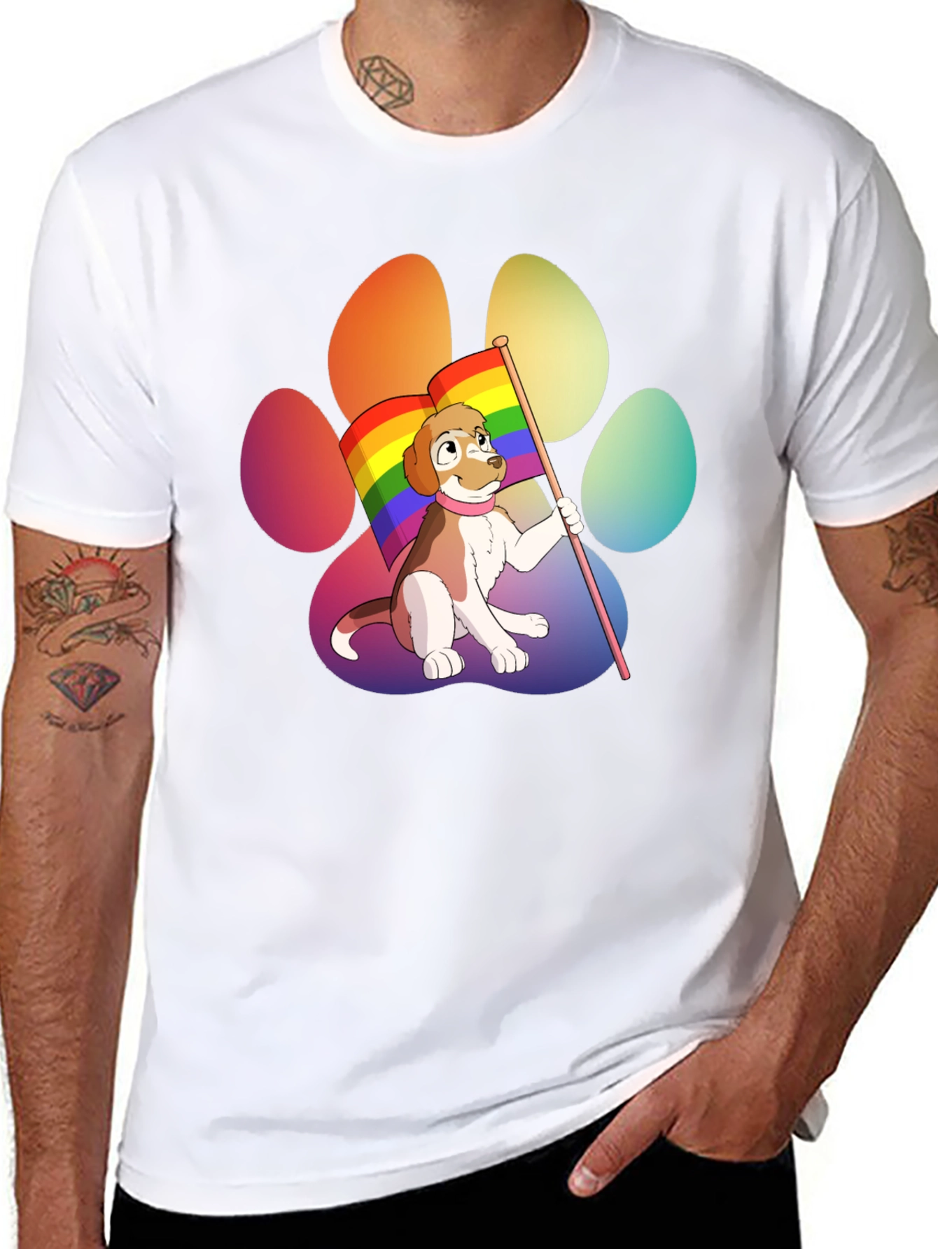 Black Pride Pup T-Shirt - LGBTQ+ Dog Paw Tee view 8