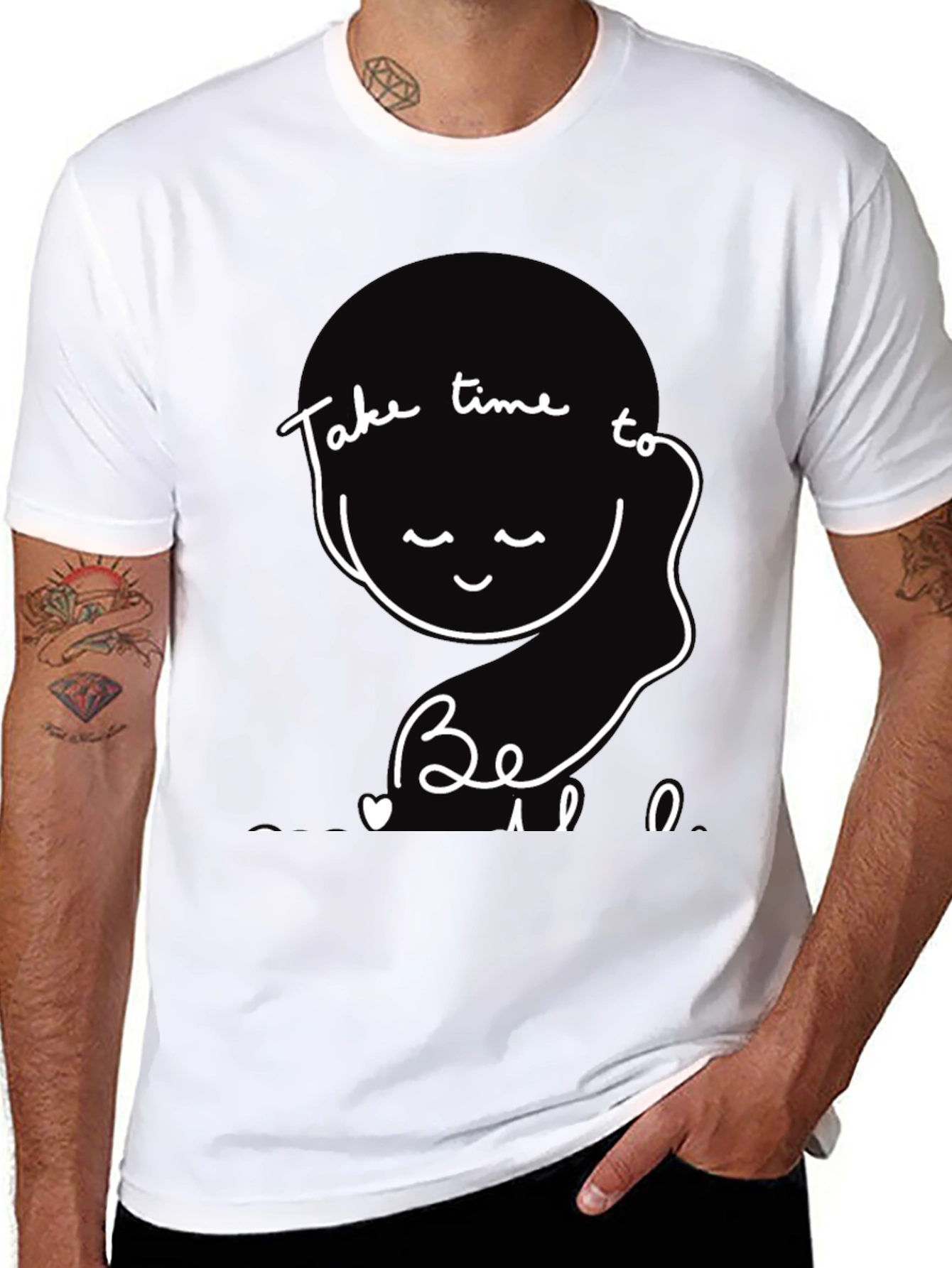 Black Take Time to Be Tee - Relaxed Fit Graphic T-Shirt view 8