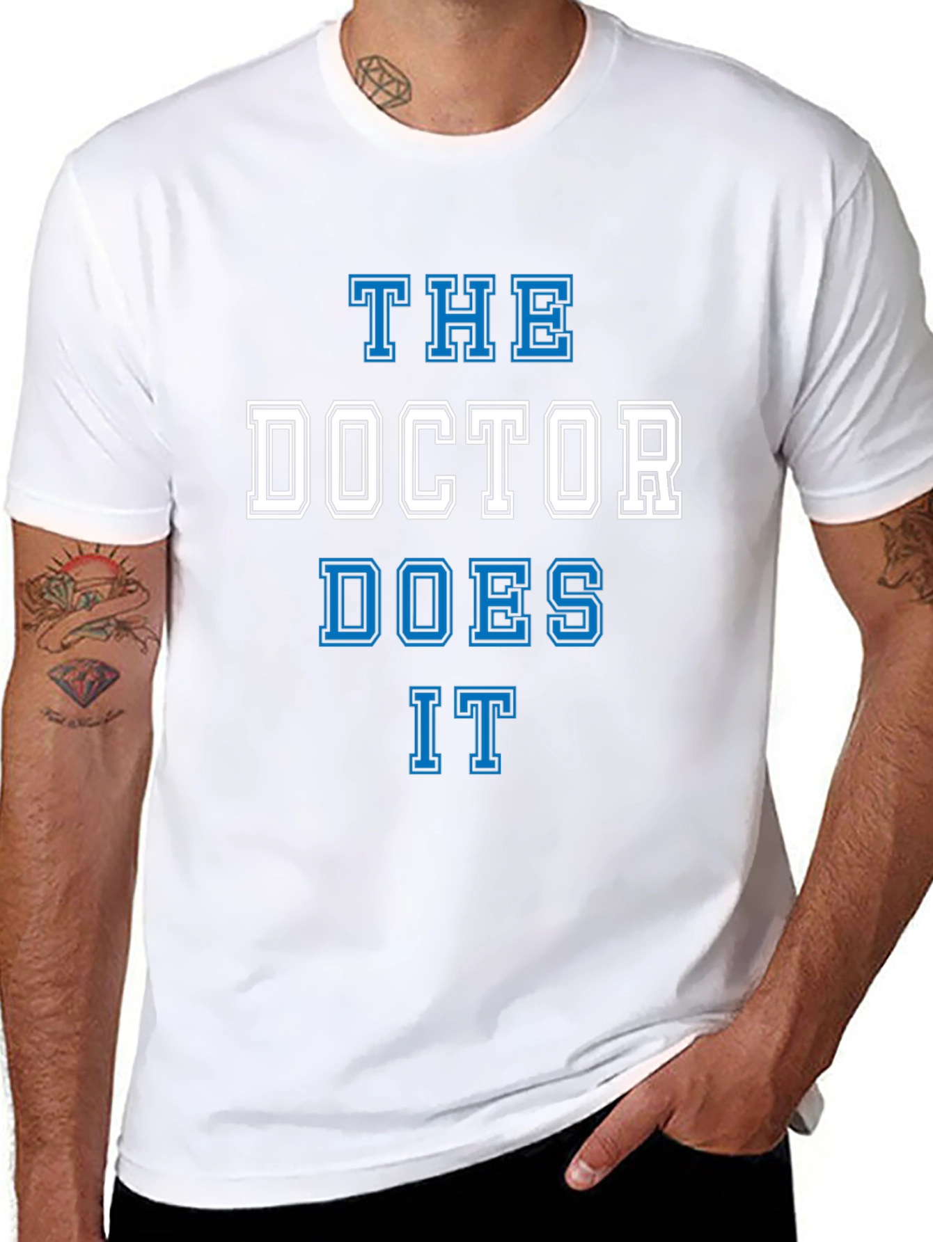 Black The Doctor Does It T-Shirt - Black Cotton Tee view 8