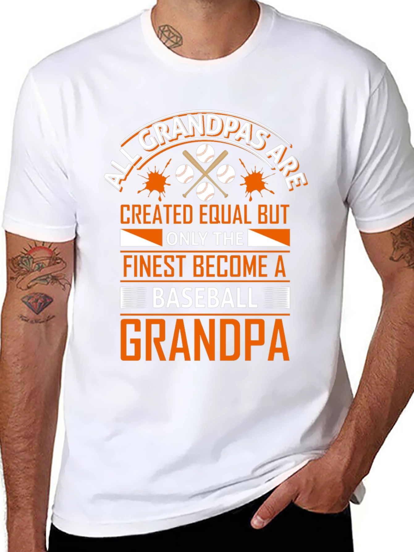 Black Baseball Grandpa T-Shirt - All Grandpas Created Equal view 8