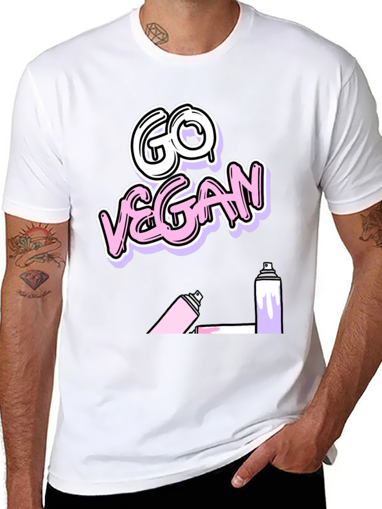 Black Go Vegan Graffiti T-Shirt view 8