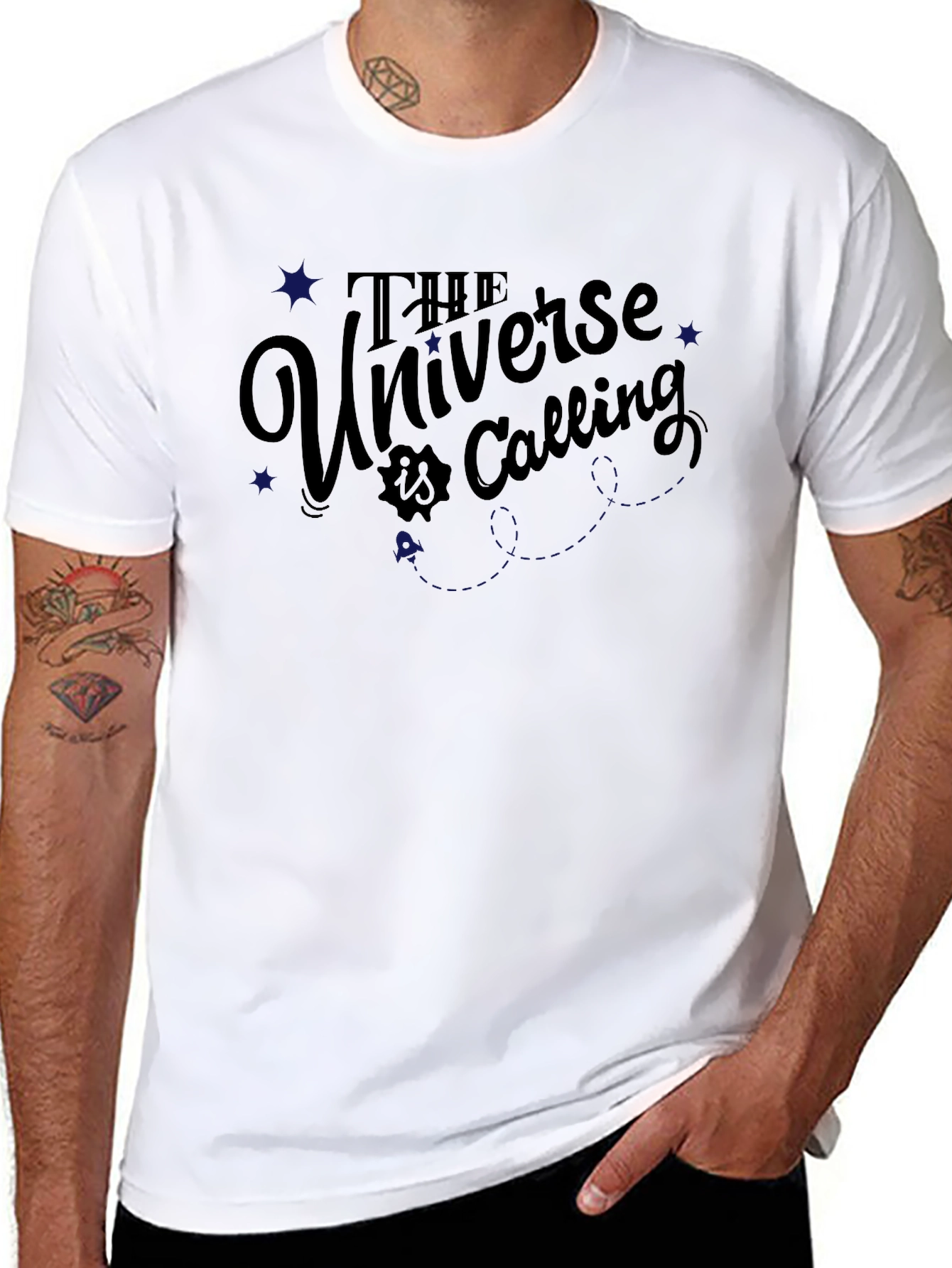 Black The Universe is Calling T-Shirt - Stylish Graphic Tee view 8