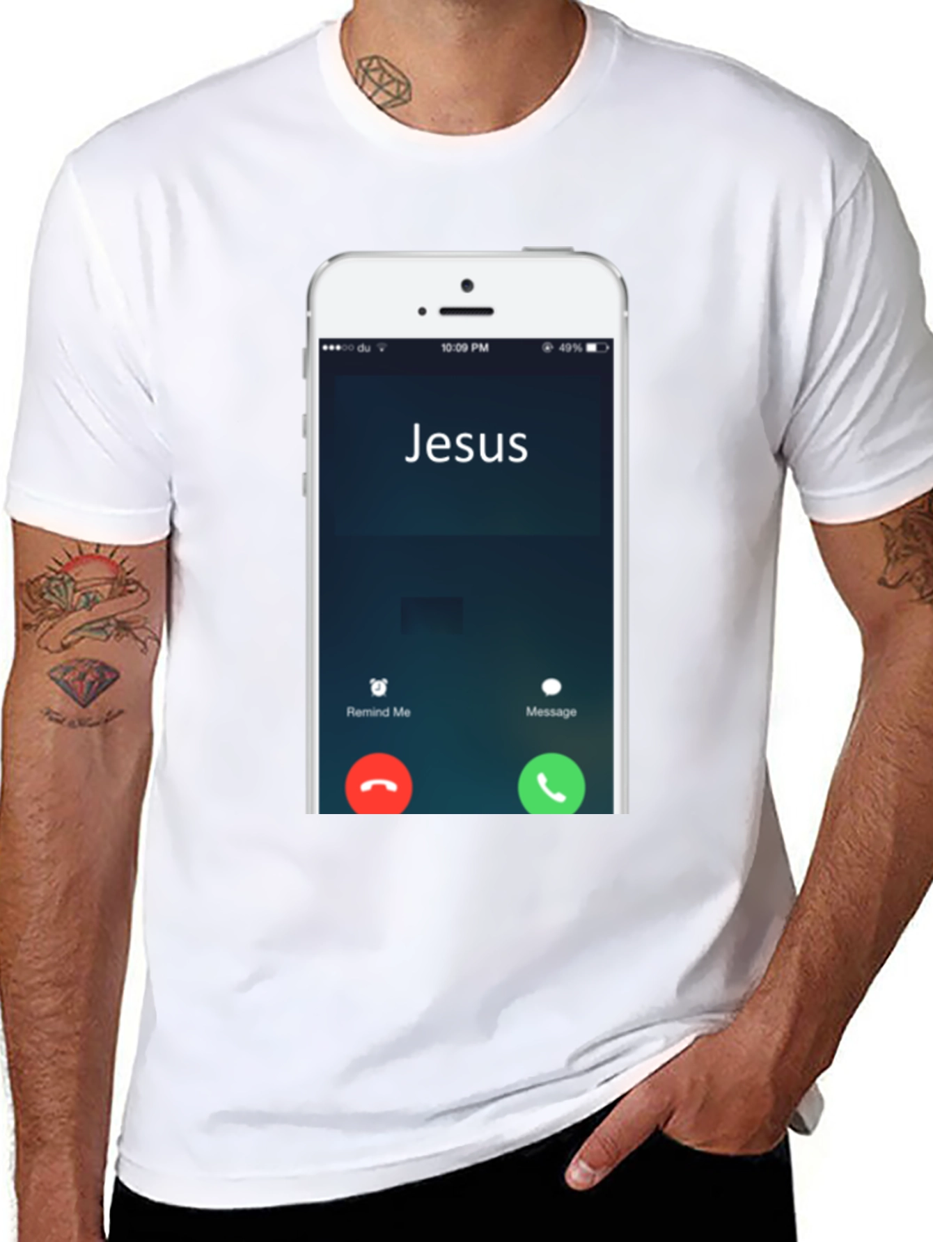 Black Jesus Calling Funny T-Shirt view 8