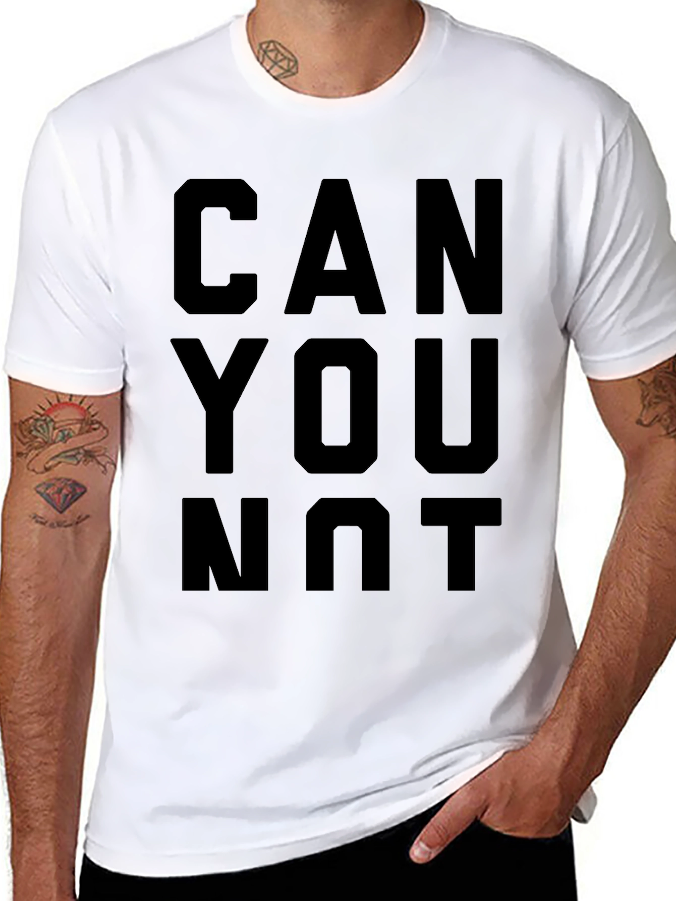 Black Can You Not T-Shirt - Funny Graphic Tee view 8