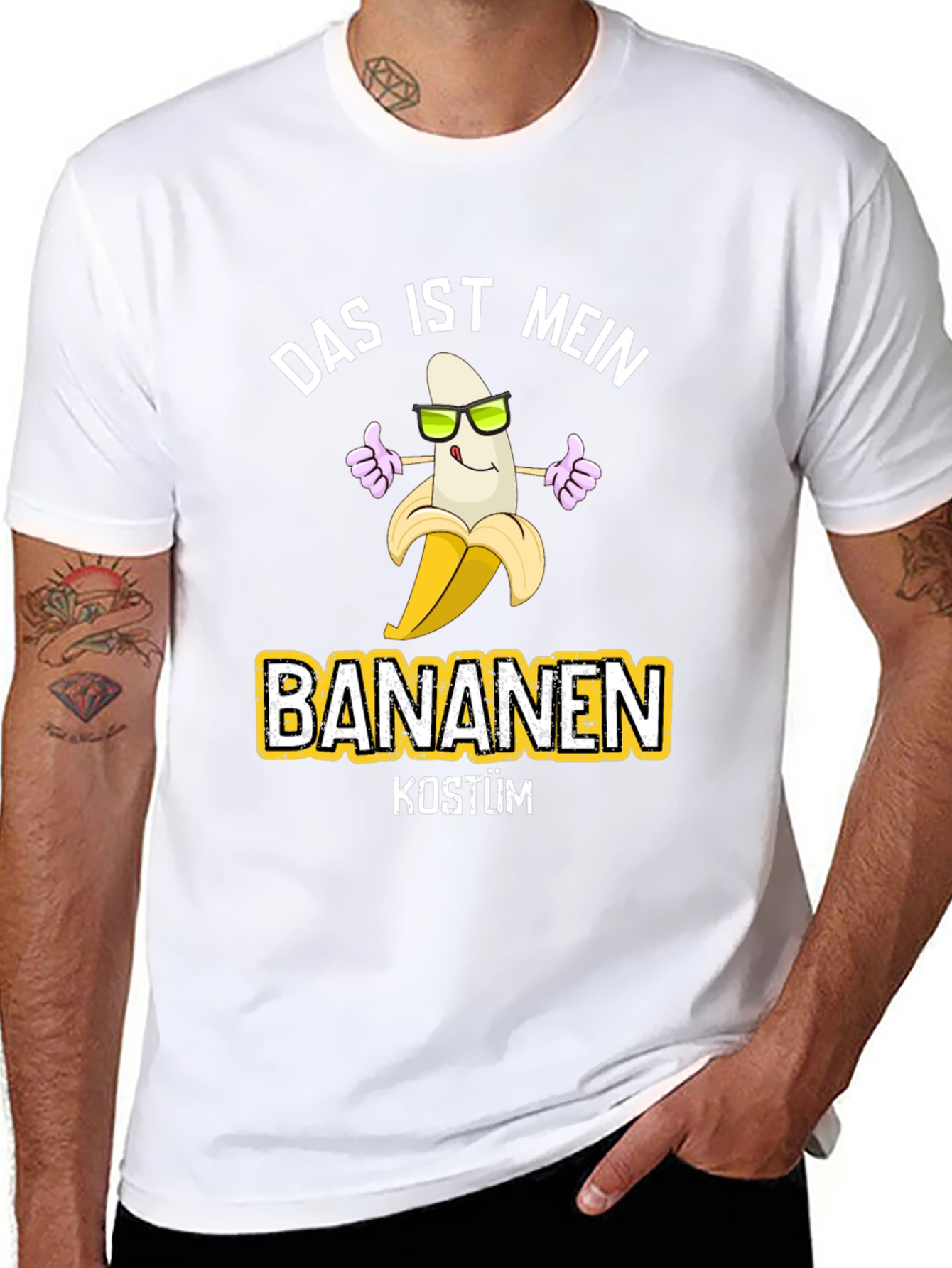 Black Funny Banana Costume T-Shirt view 8
