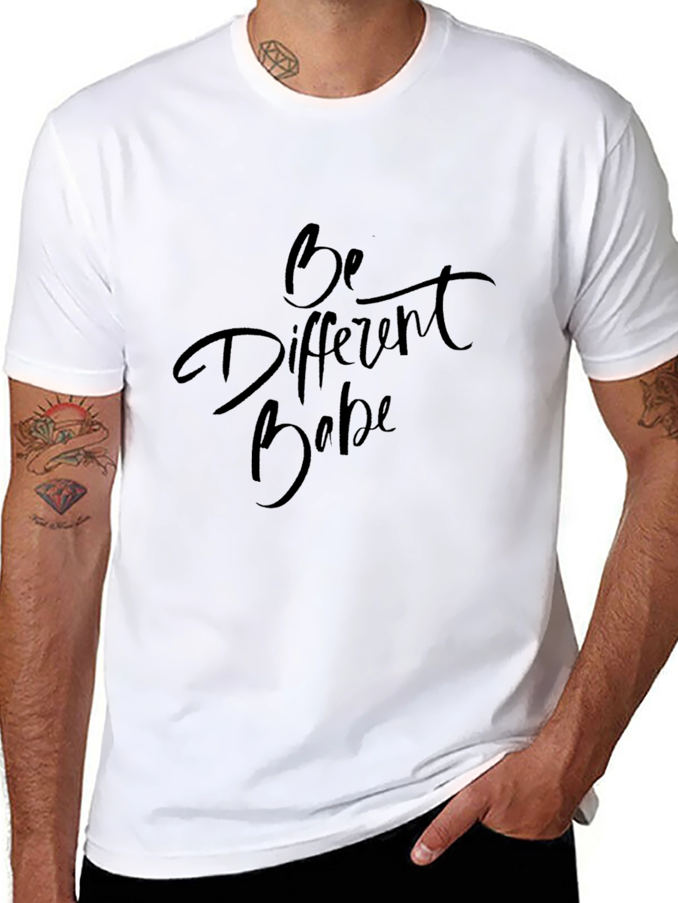Black Be Different Babe Graphic Tee - Unisex Black T-Shirt view 8