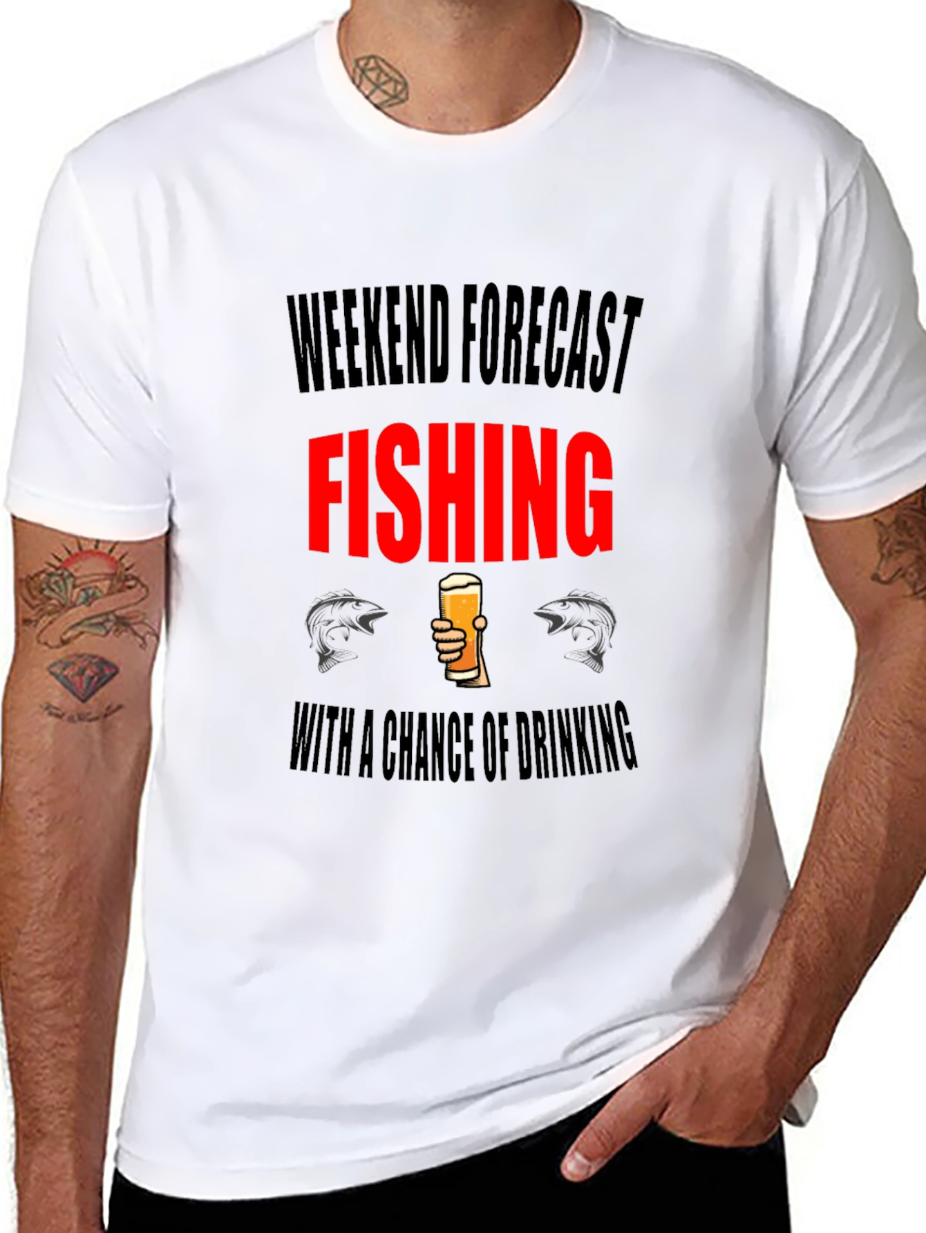 Black Weekend Fishing Forecast T-Shirt view 8