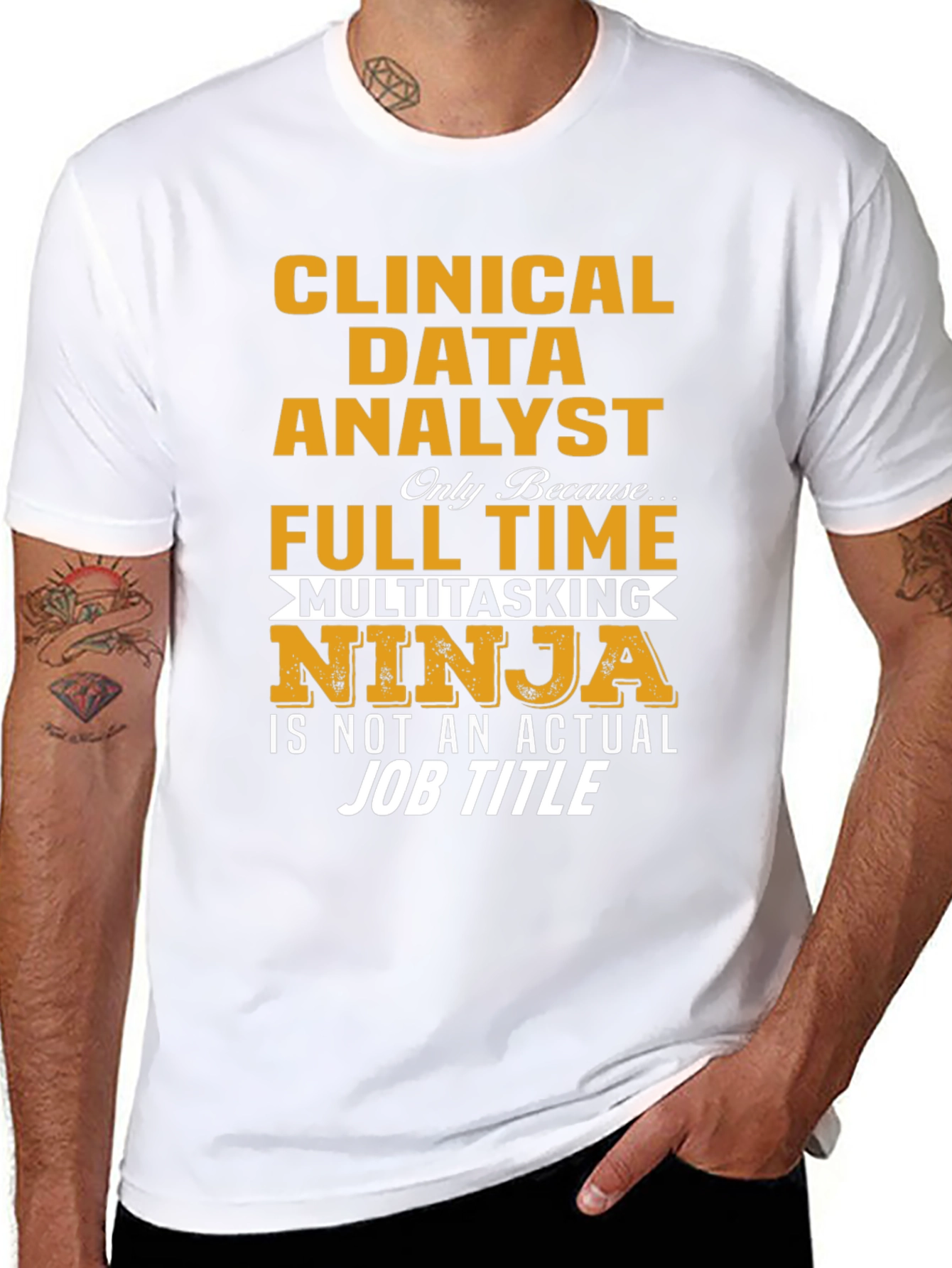 Black Clinical Data Analyst Ninja T-Shirt view 8