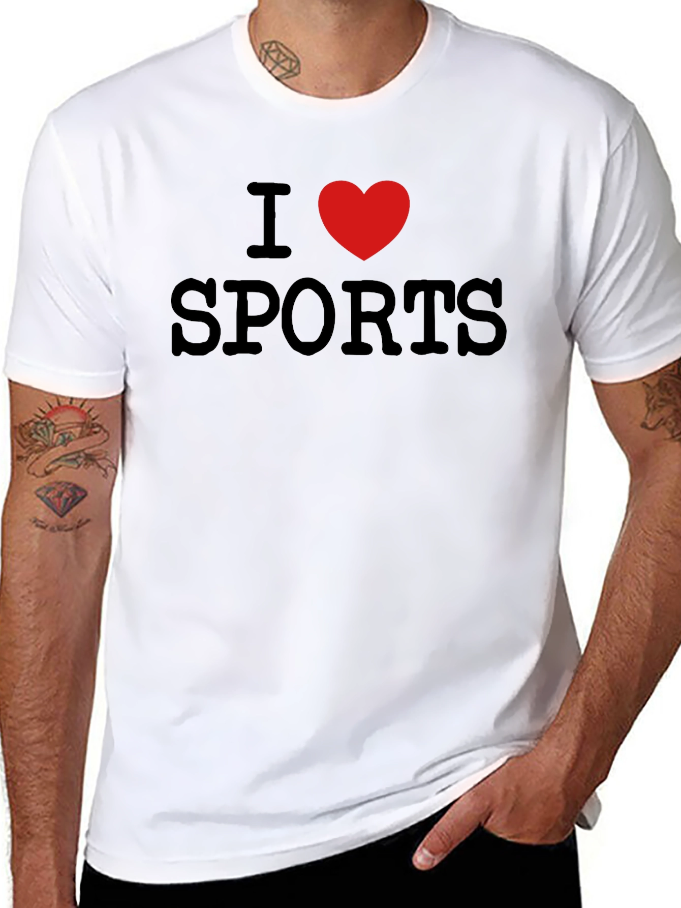 Black I Heart Sports Graphic Tee - Soft Cotton Blend view 8
