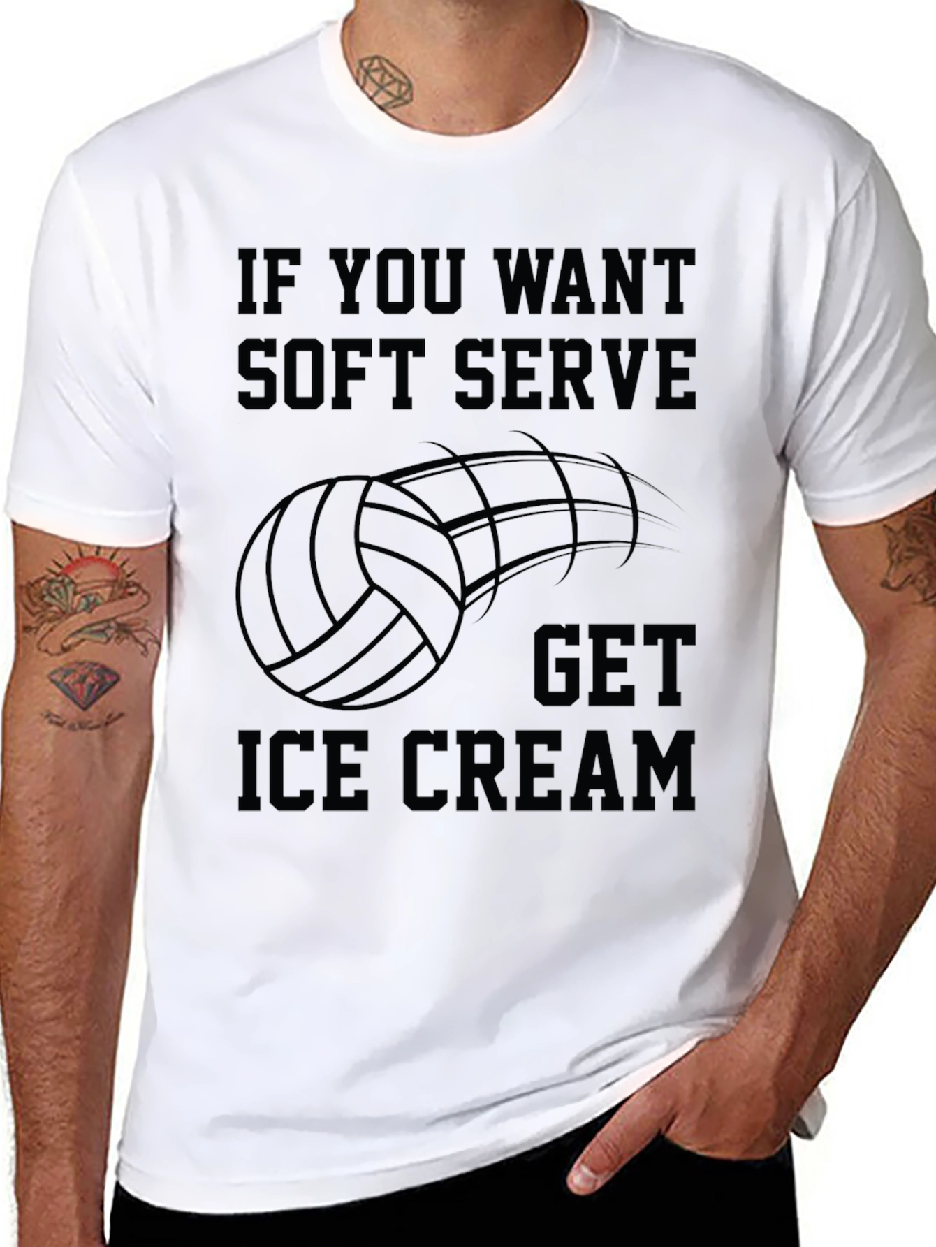 Black Volleyball Soft Serve Ice Cream T-Shirt view 8