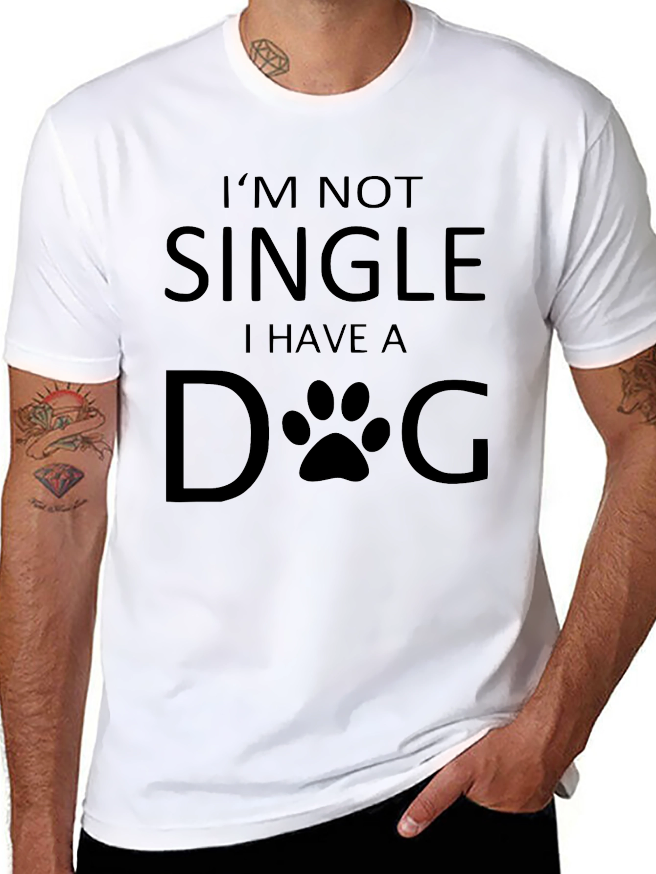 Funny "I'm Not Single, I Have a Dog" Graphic Tee - 8