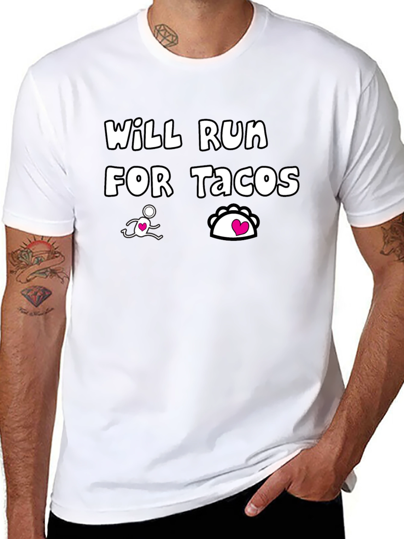 Will Run for Tacos Graphic Tee - Funny Foodie Shirt - 8