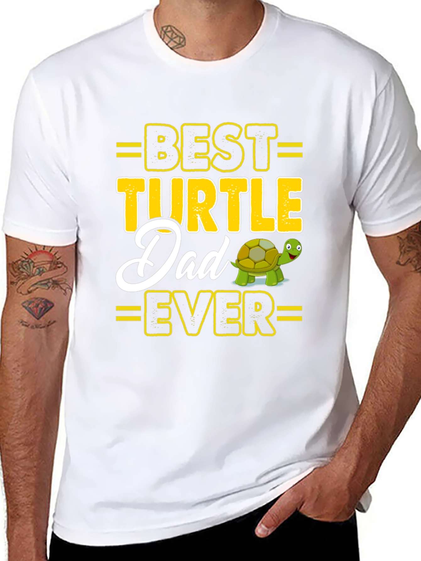 Black Best Turtle Dad Ever Graphic Tee view 8