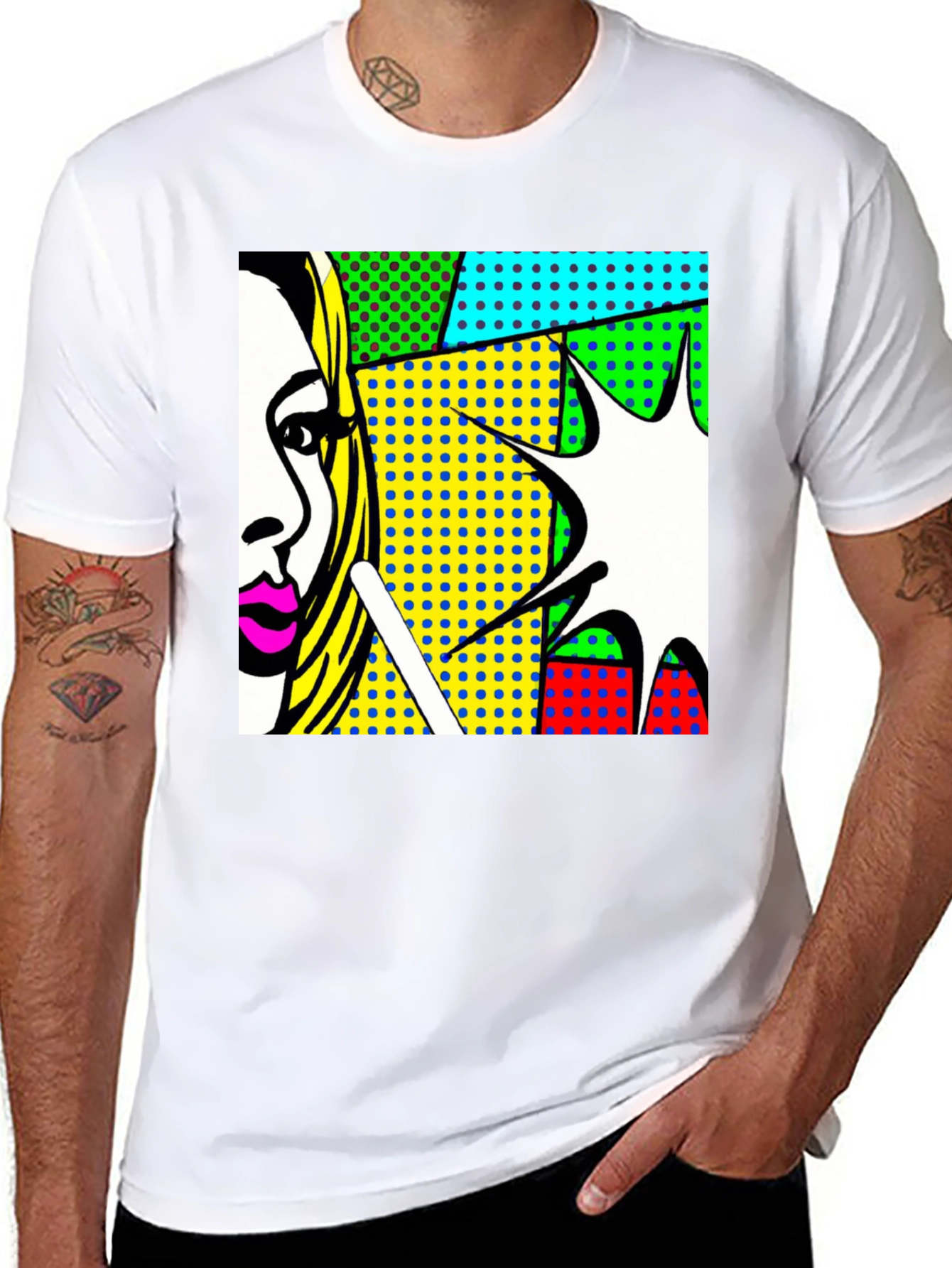 Black Pop Art Graphic Tee view 8