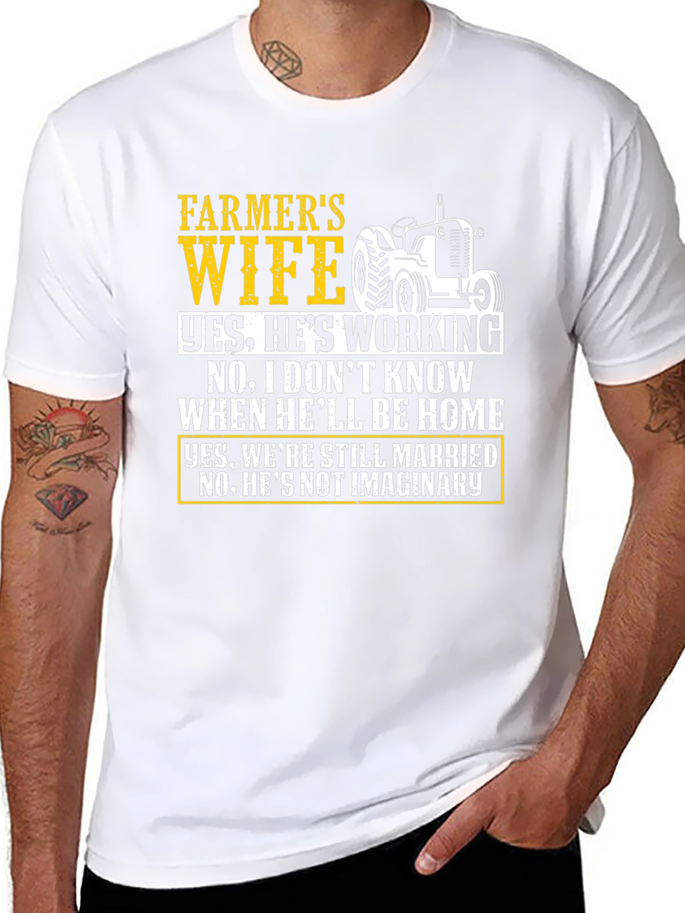 Black Farmer's Wife Novelty Graphic T-Shirt view 8