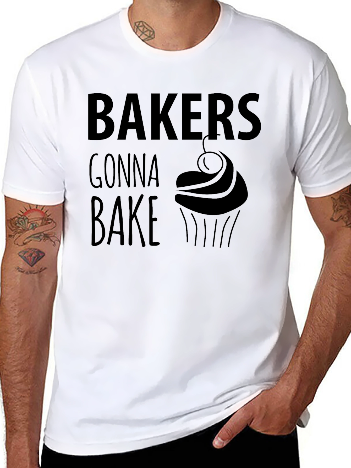 Black Bakers Gonna Bake Graphic T-Shirt, Novelty Tee view 8