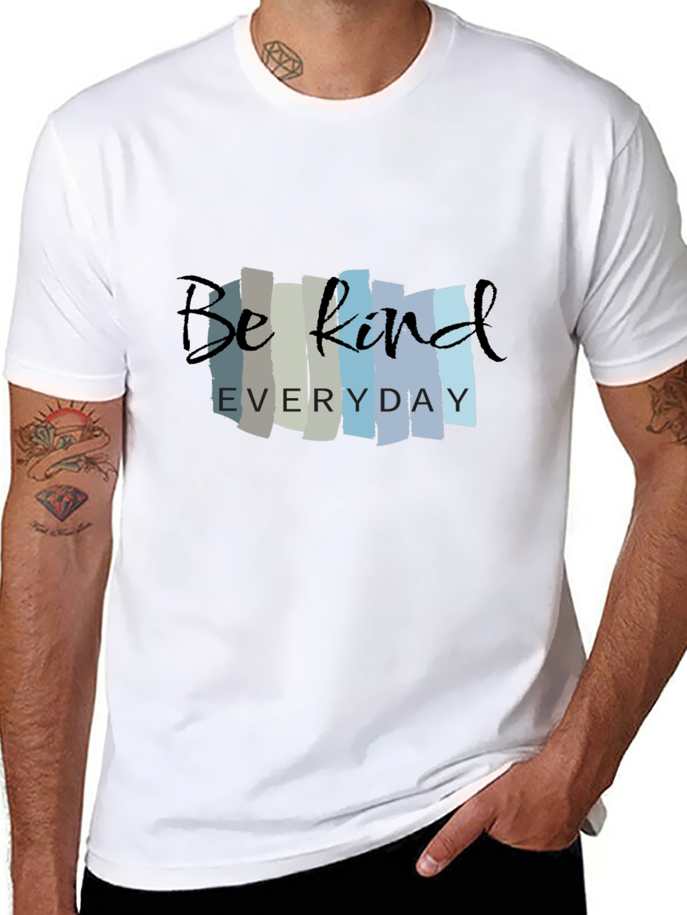 Black Be Kind Everyday Black Graphic T-Shirt view 8