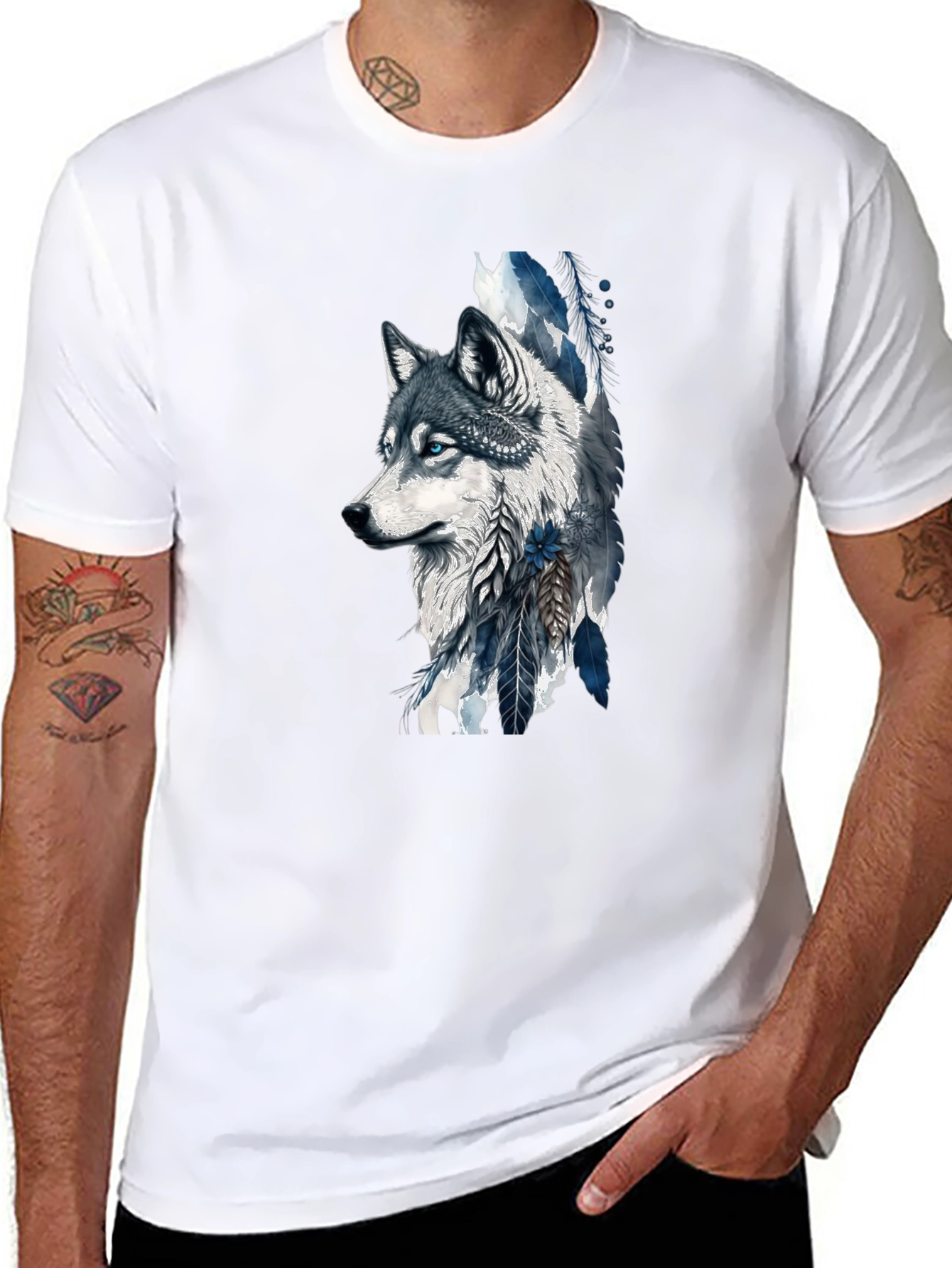Black Wolf Graphic Print Tee - Stylish & Unique Design view 8