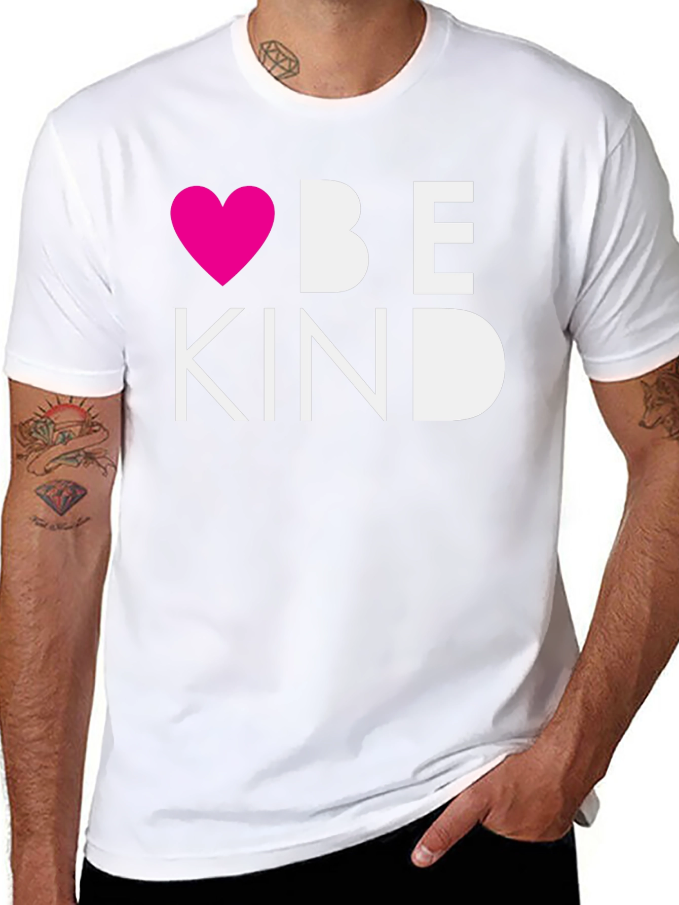 Black Be Kind Graphic Tee - Soft Black Cotton Kindness Shirt view 8