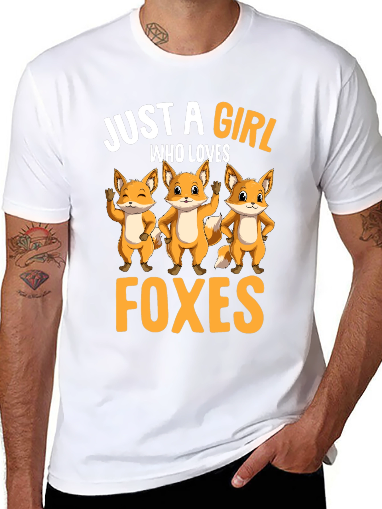 Black Just A Girl Who Loves Foxes T-Shirt view 8