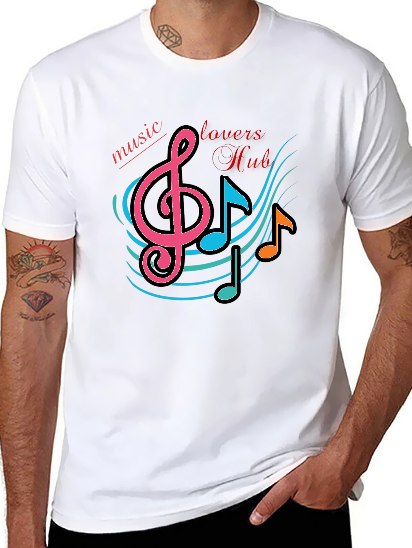 Black Music Lovers Hub Black Graphic T-Shirt view 8