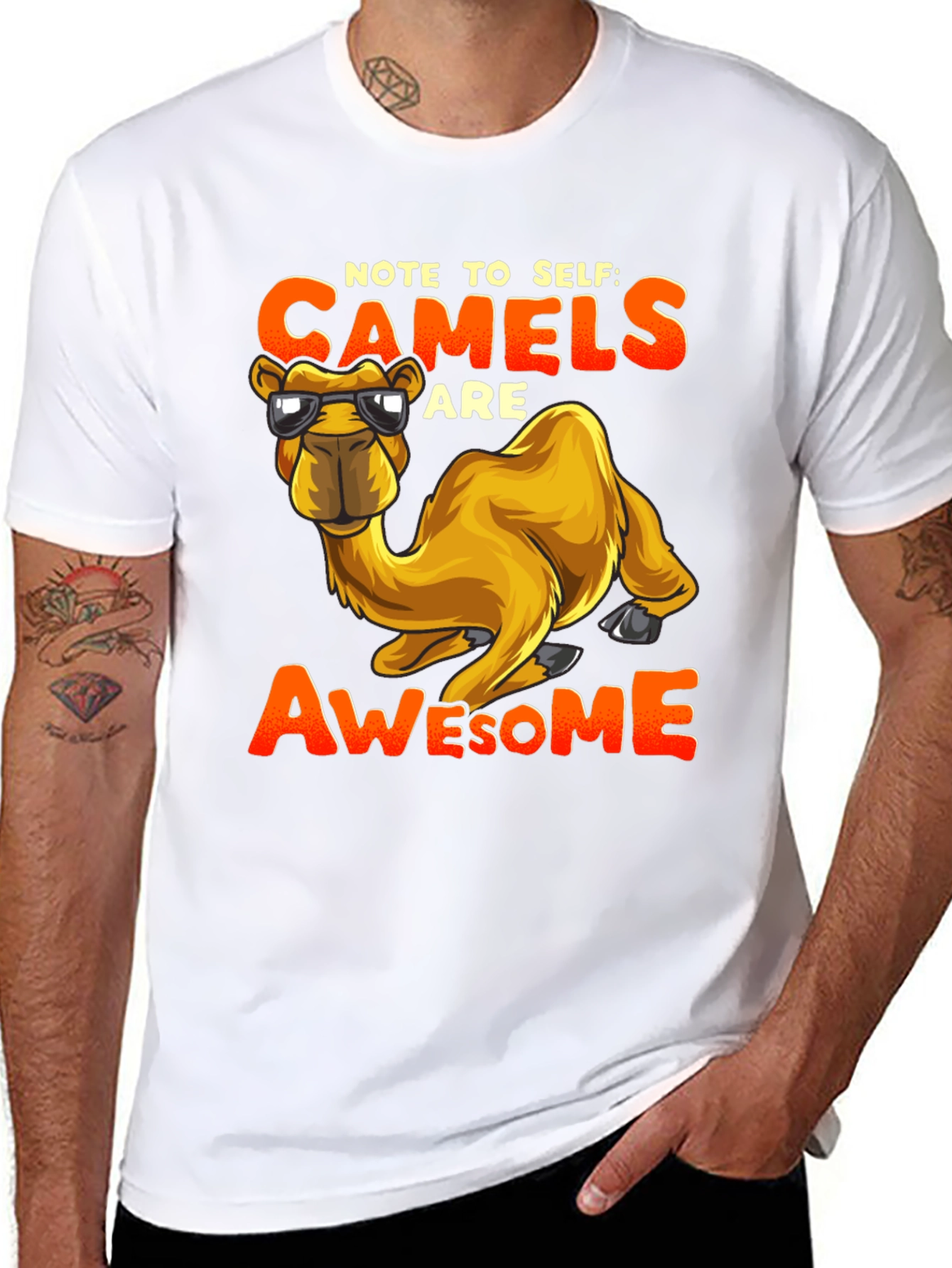 Black Note to Self Camels are Awesome T-Shirt view 8