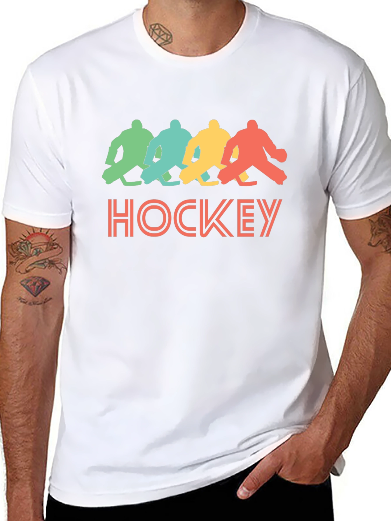 Black Retro Hockey Graphic T-Shirt - Black Tee view 8