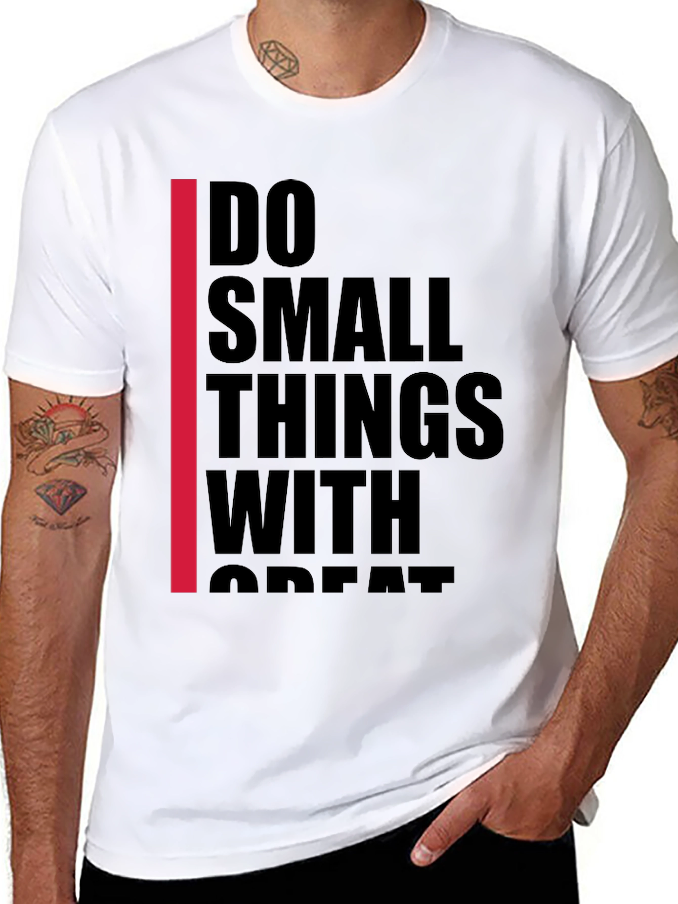 Black Inspirational Graphic Tee - Do Small Things With Great Love view 8