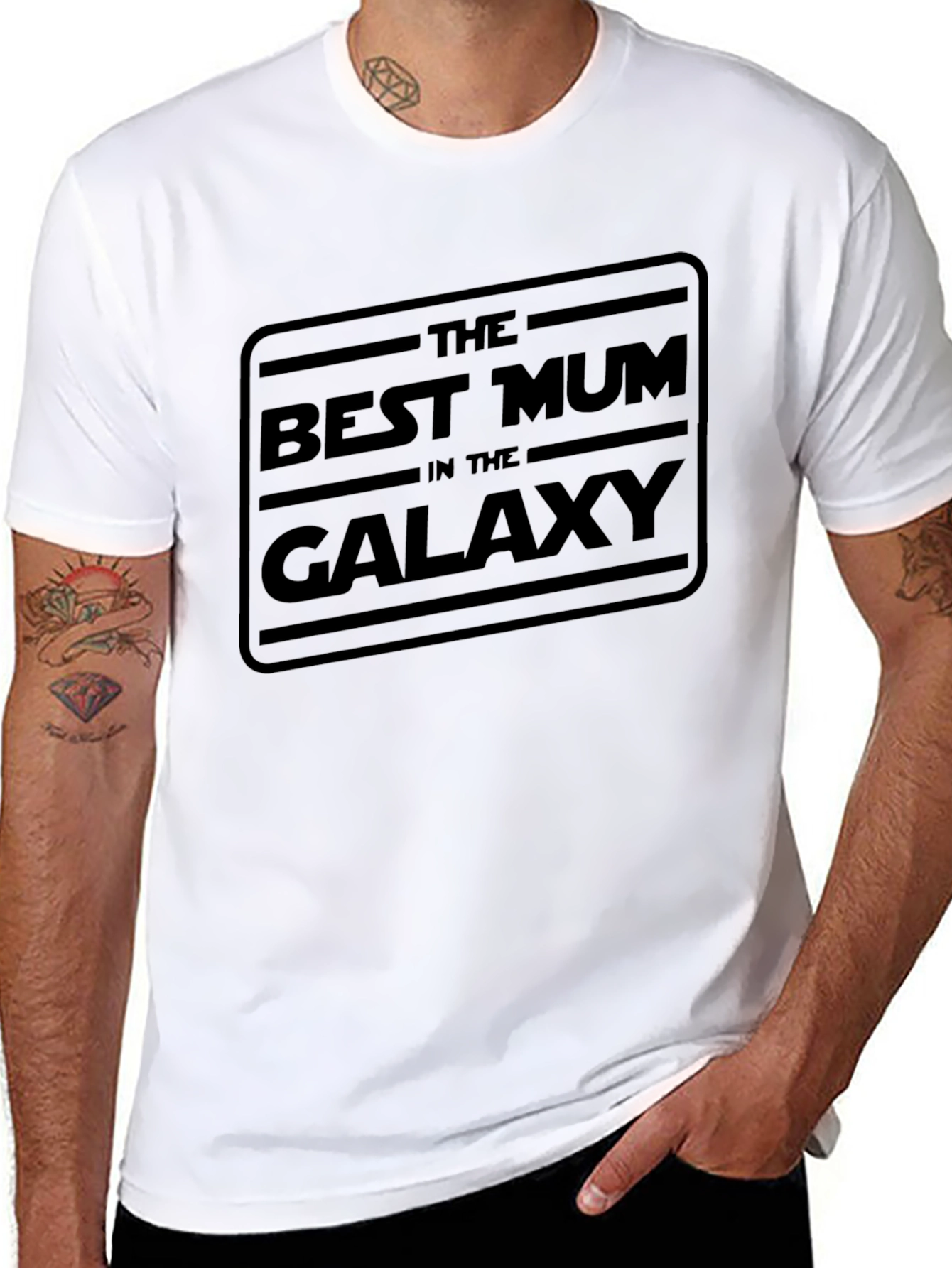 Black Best Mum in the Galaxy Black T-Shirt view 8