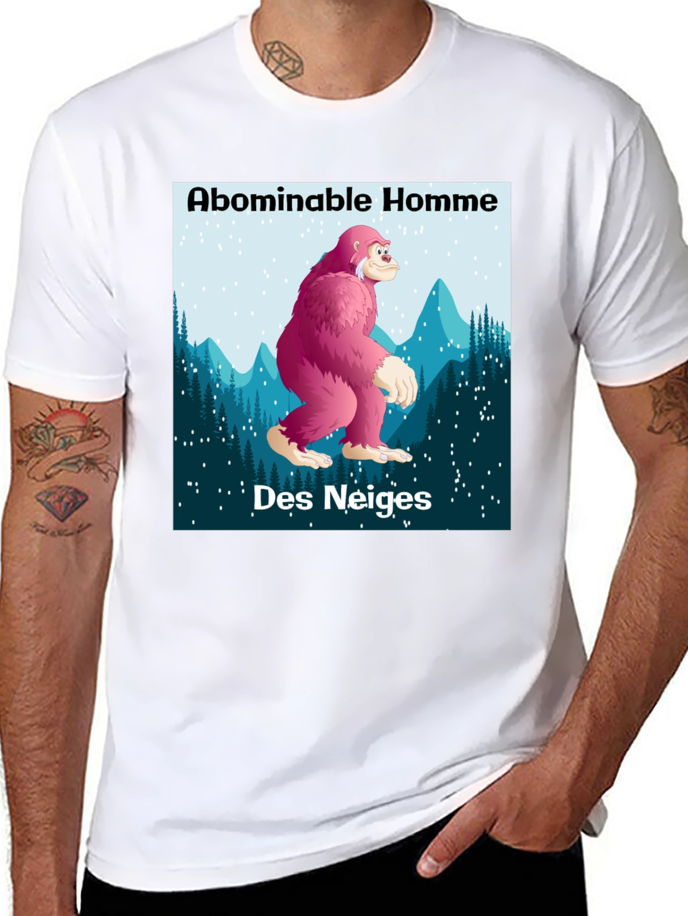 Black Abominable Homme Des Neiges Graphic T-Shirt view 8