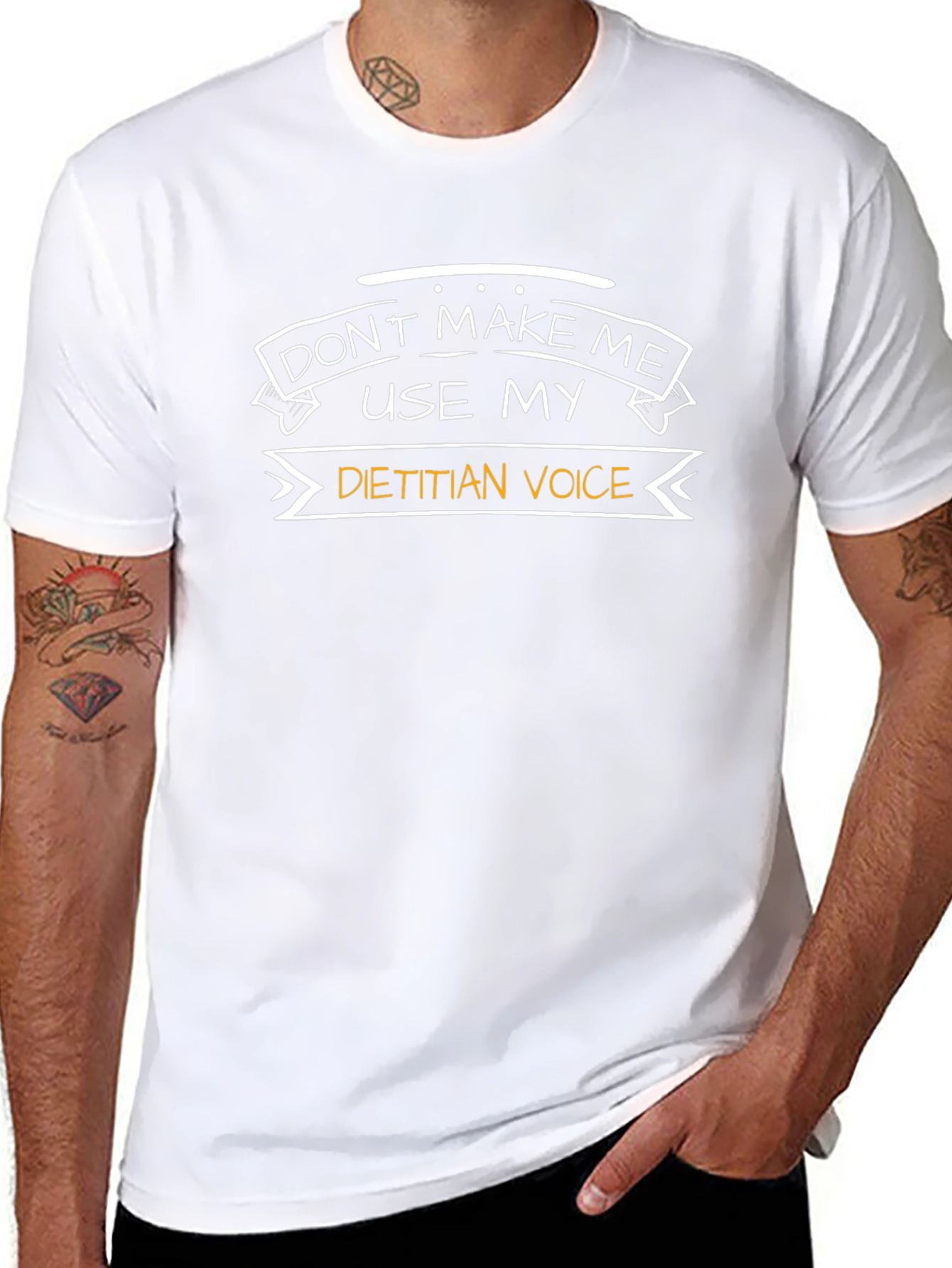 Black Dietitian Voice Funny T-Shirt view 8