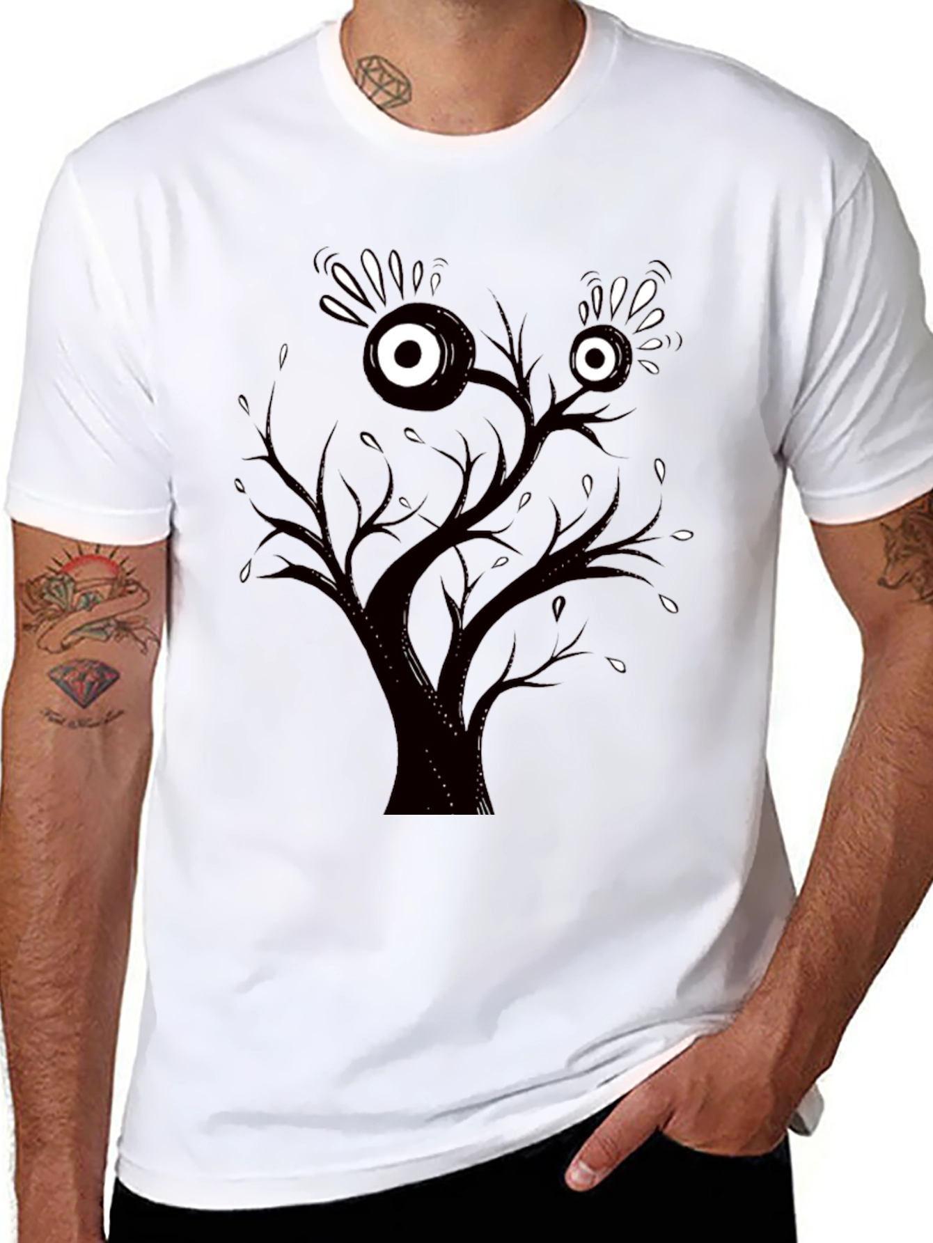 Black Eye Tree Graphic Tee - Men's Black T-Shirt view 8
