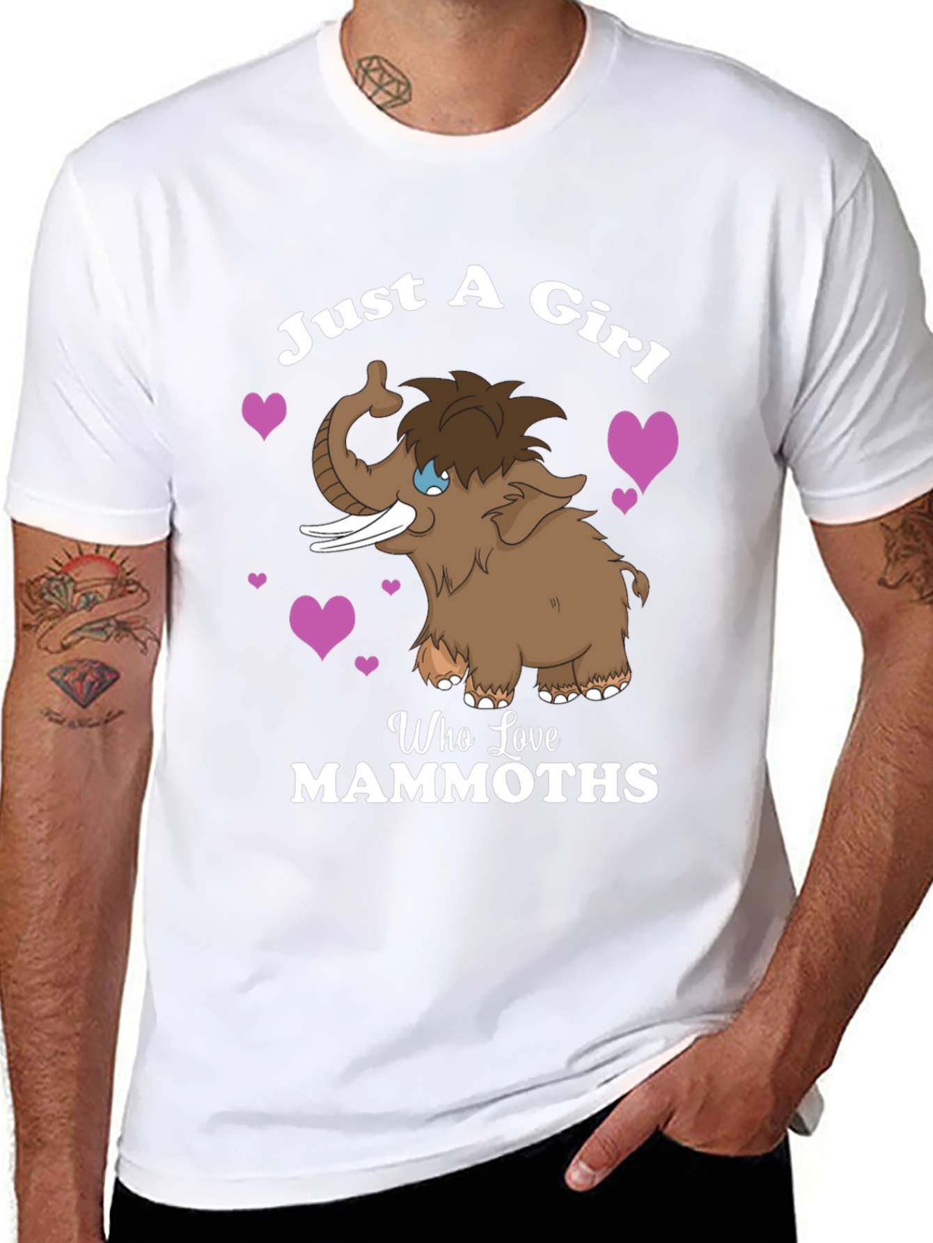 Black Just a Girl Who Loves Mammoths T-Shirt view 8