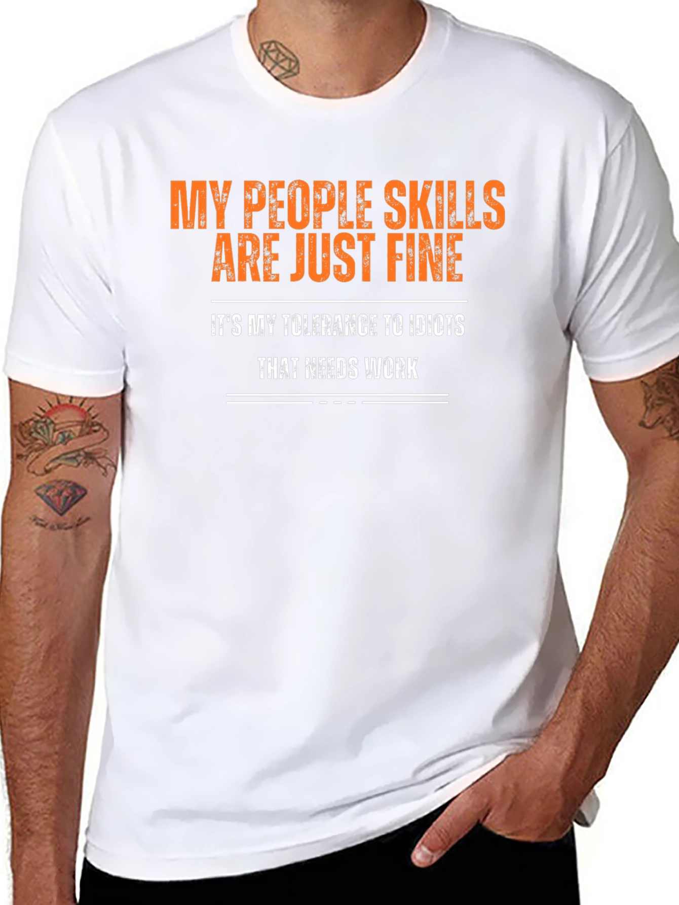 Black My People Skills Funny Graphic Tee view 8