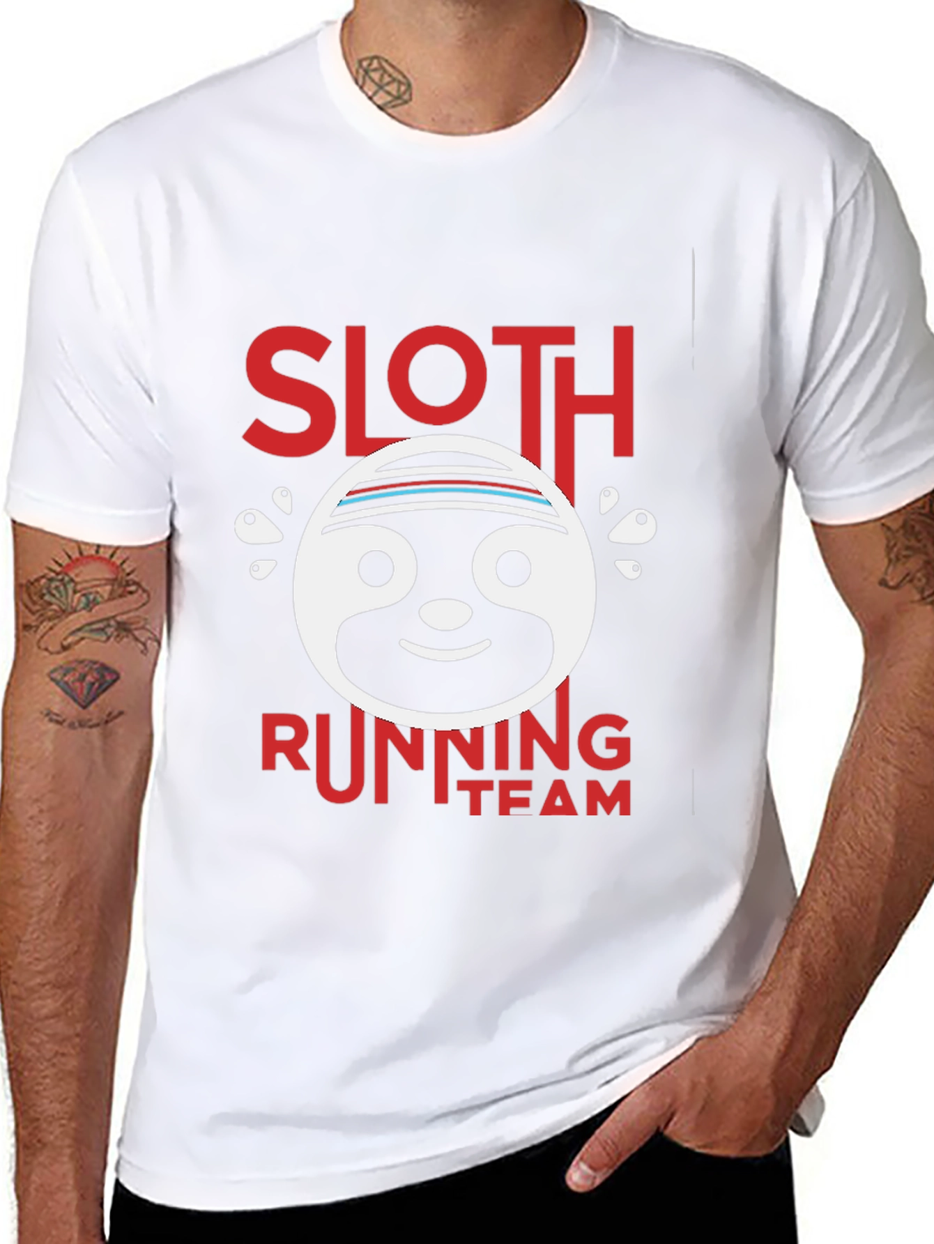 Black Sloth Running Team Graphic T-Shirt view 8