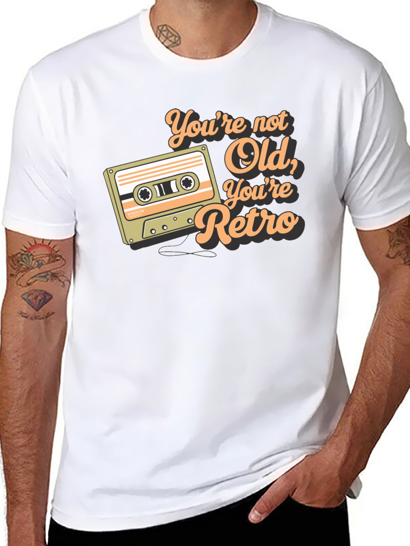 Black Retro Cassette Tape Graphic Tee - You're Not Old view 8