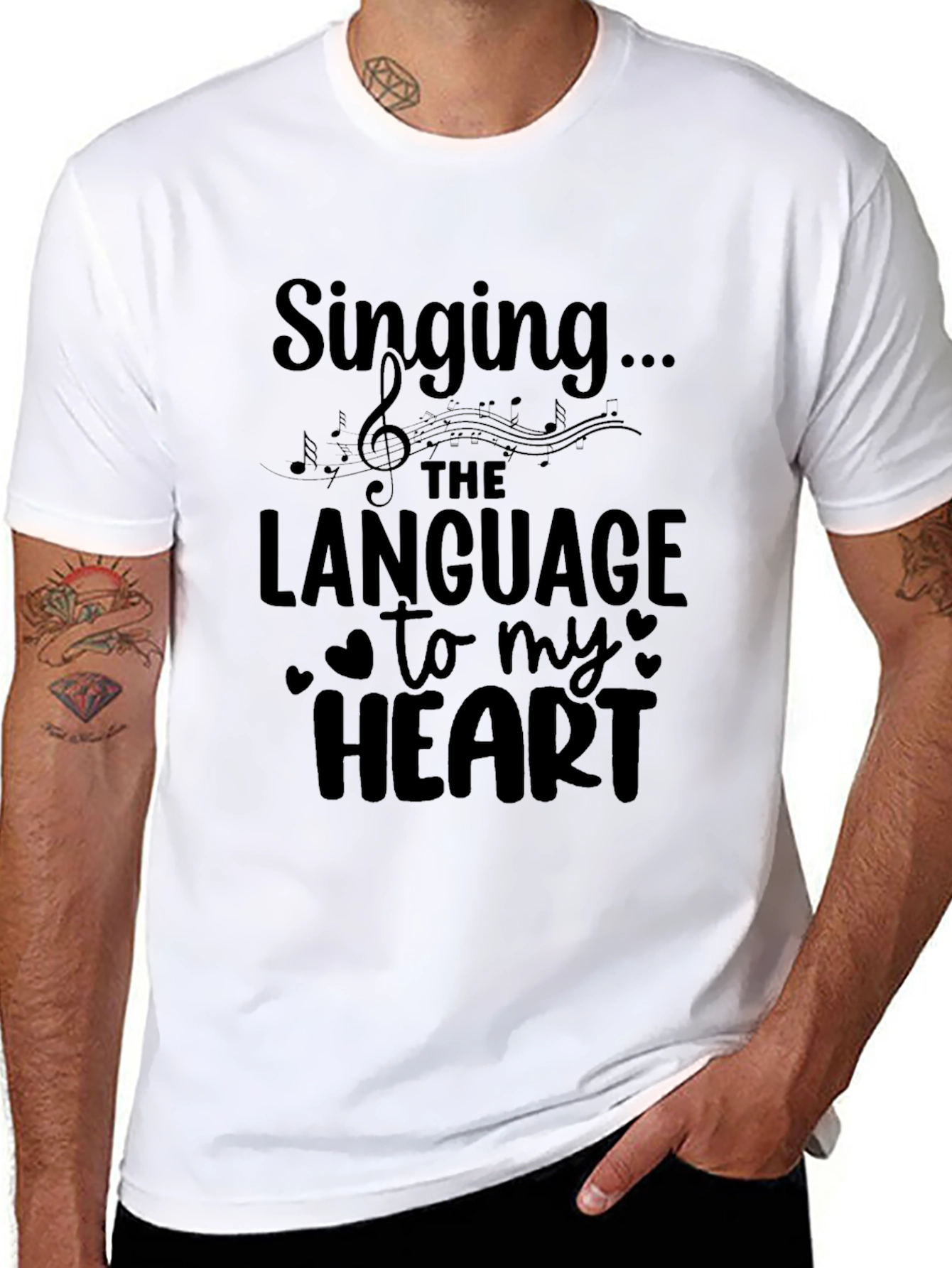 Black Singing Language of the Heart T-Shirt view 8