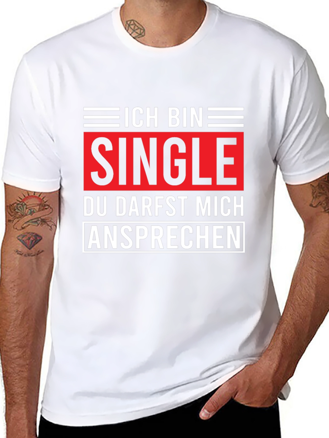 Black Ich Bin Single T-Shirt - Black view 8