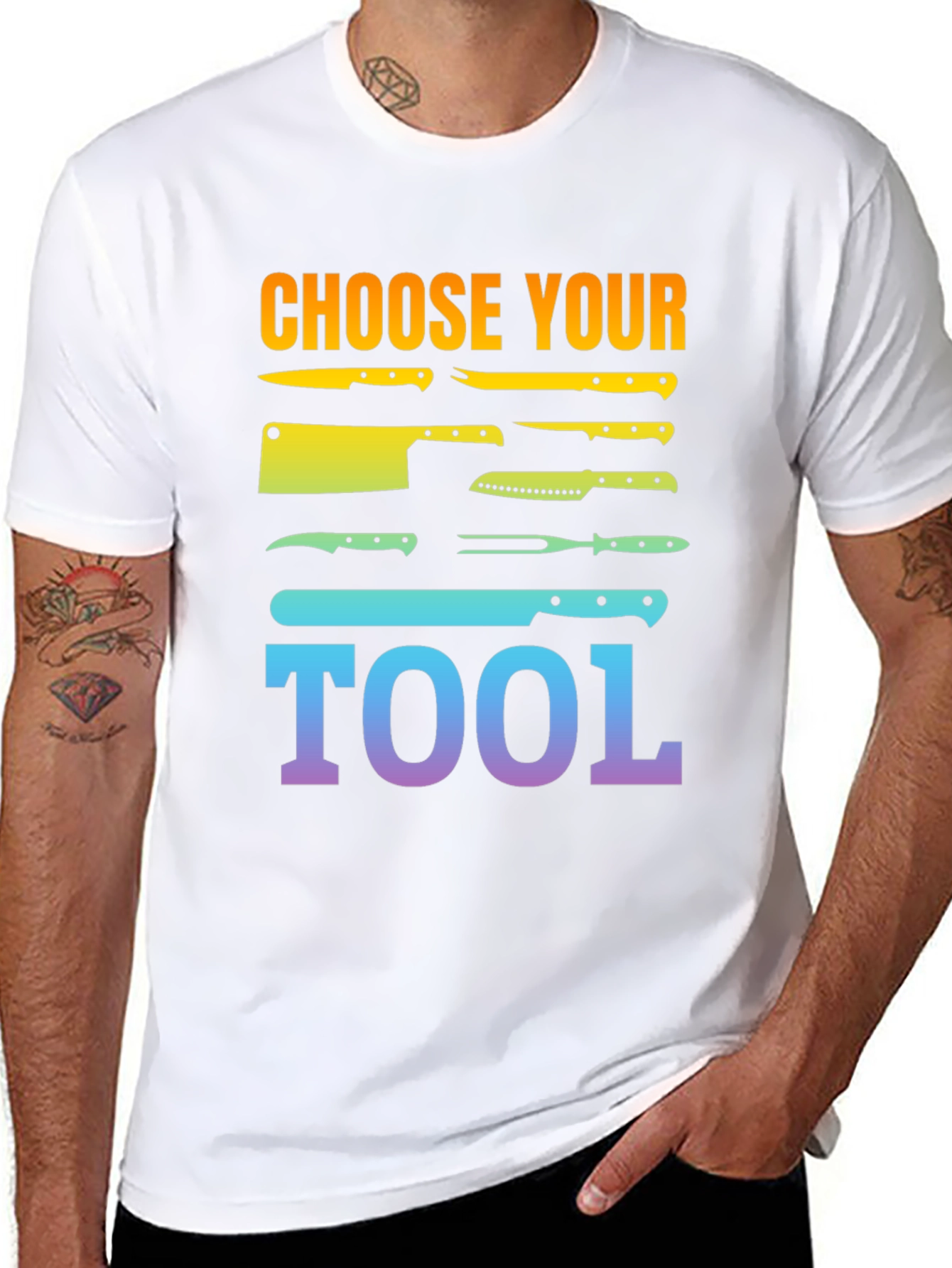 Black Choose Your Tool Knife T-Shirt - Culinary Chef Gift view 8