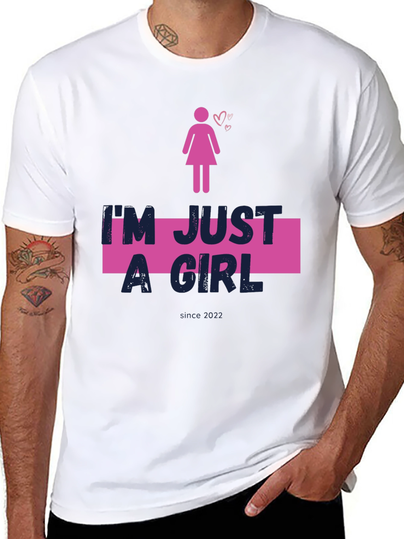 Black I'm Just A Girl Black Tee view 8