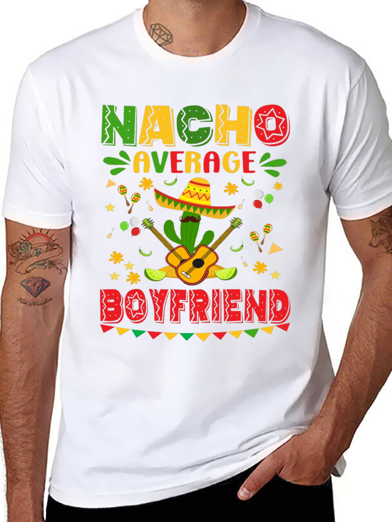 Black Nacho Average Boyfriend Graphic T-Shirt view 8