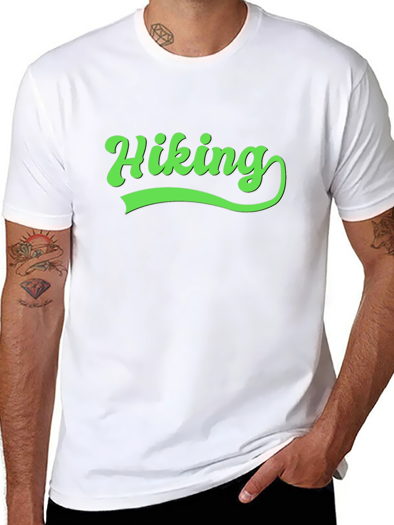 Black Hiking Graphic Tee - Black Cotton Blend Shirt view 8