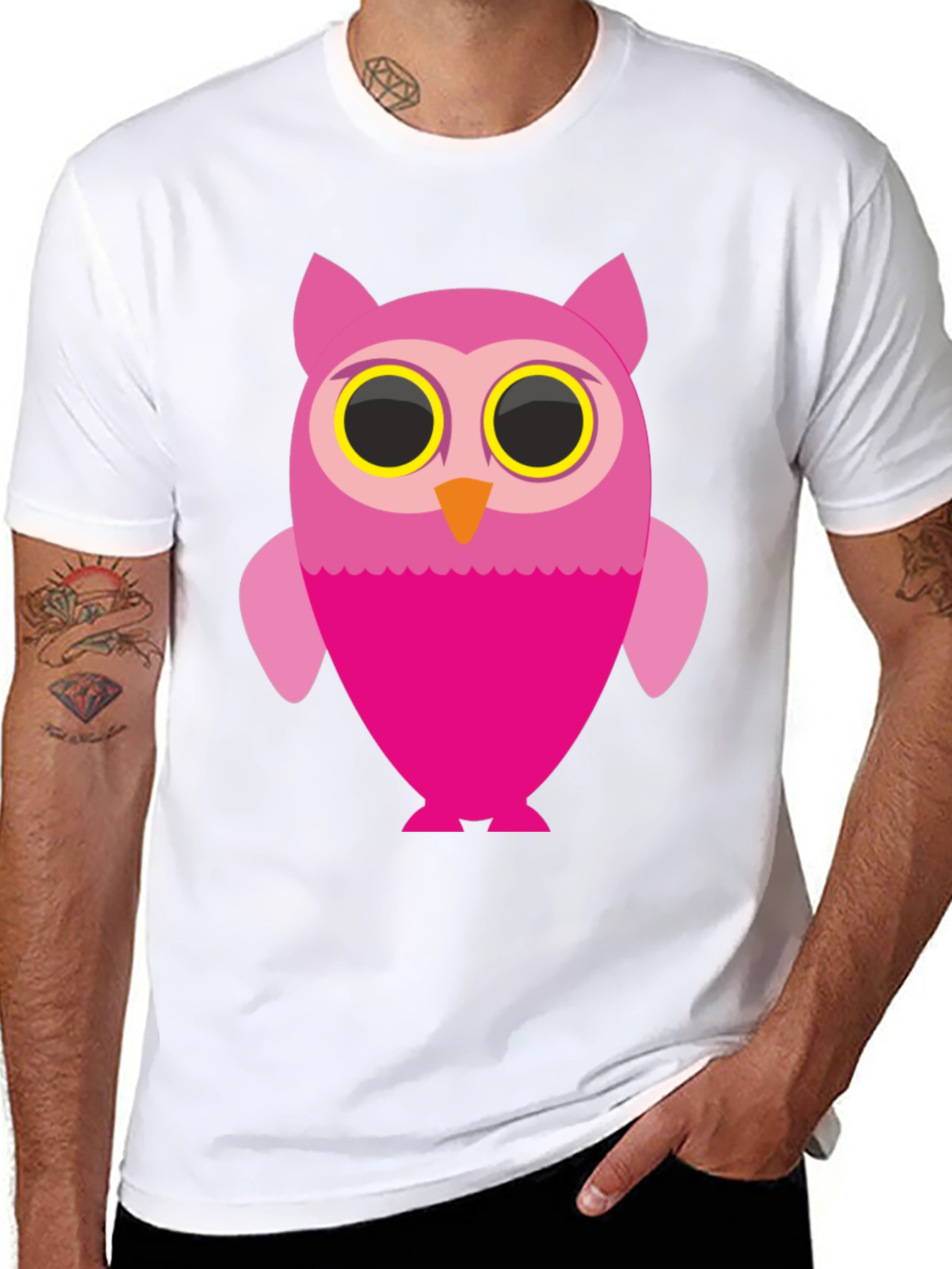 Black Owl Graphic Black T-Shirt view 8