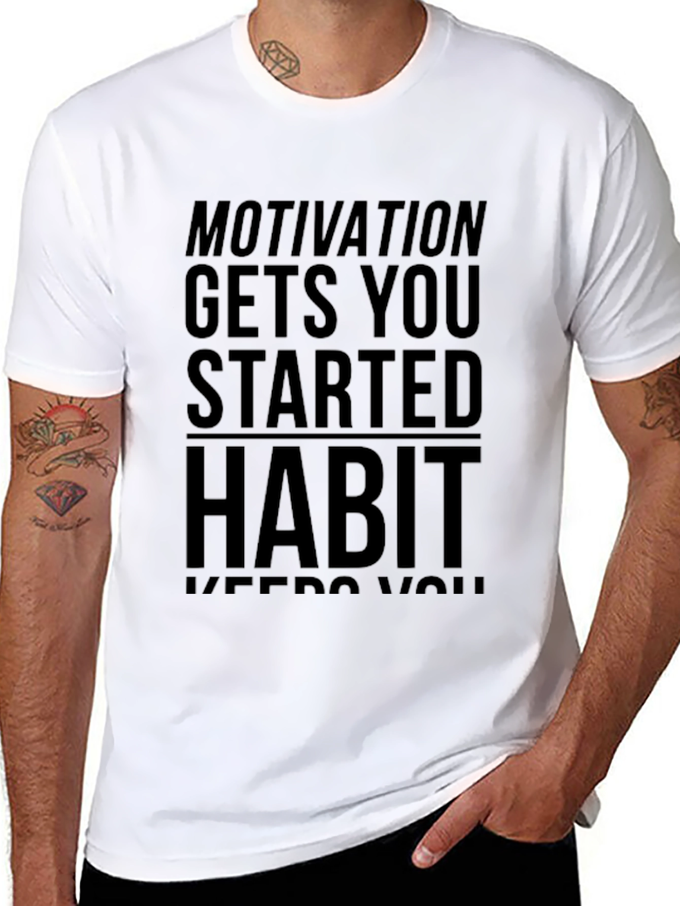 Motivation Habit Black Graphic T-Shirt - 8