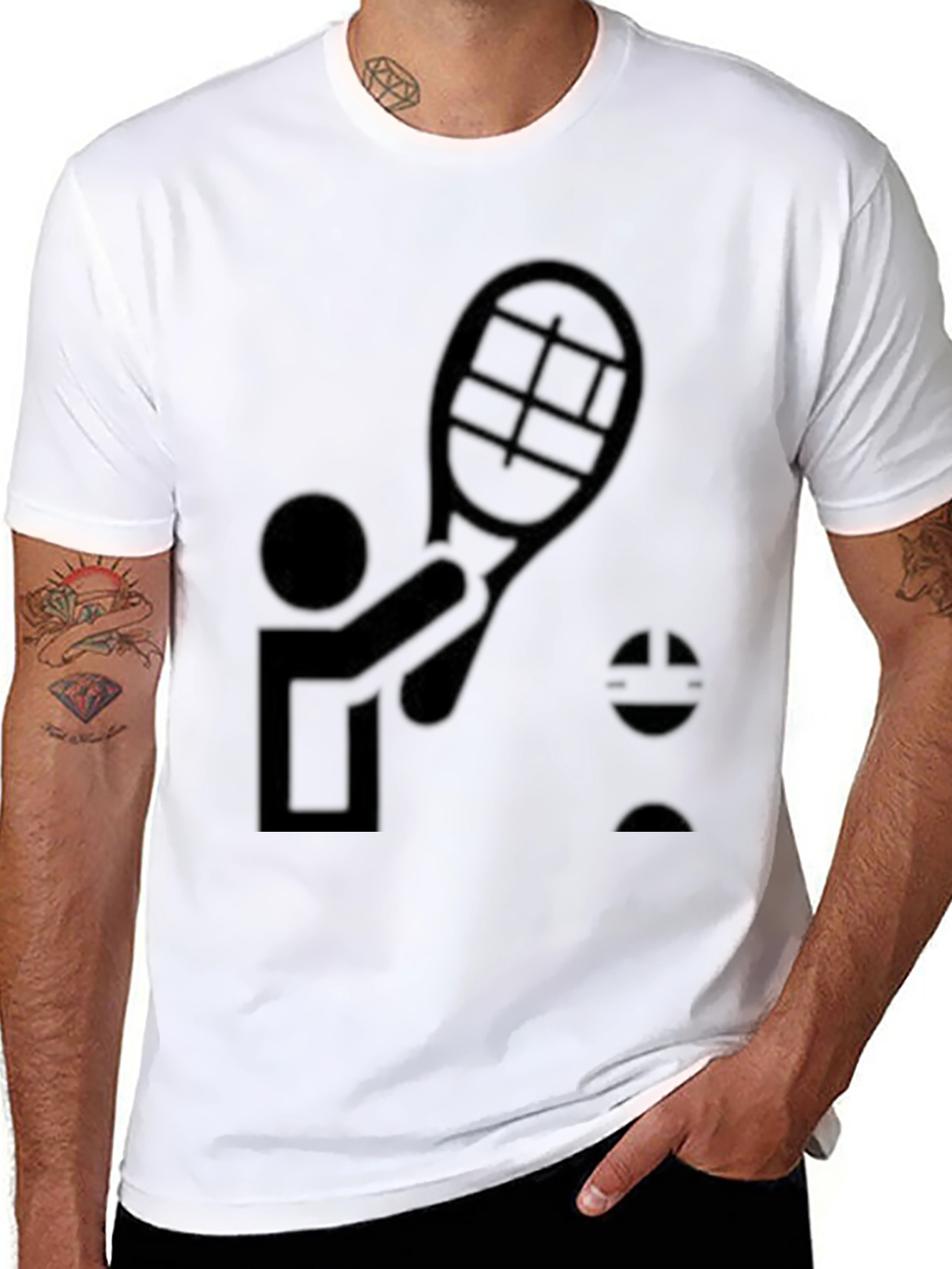 Black Tennis Player Graphic Tee - Black view 8