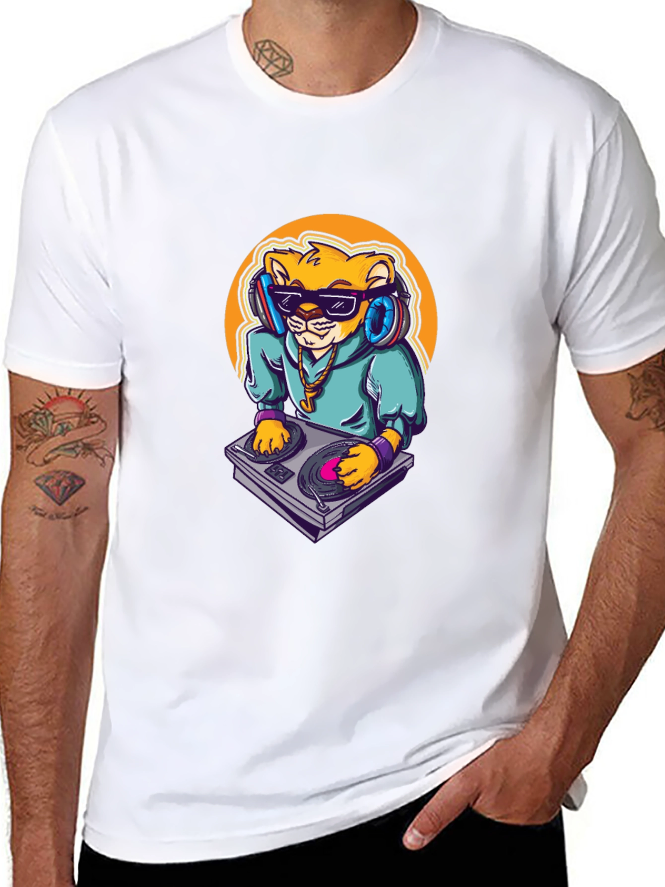 Black DJ Lion Black T-Shirt view 8